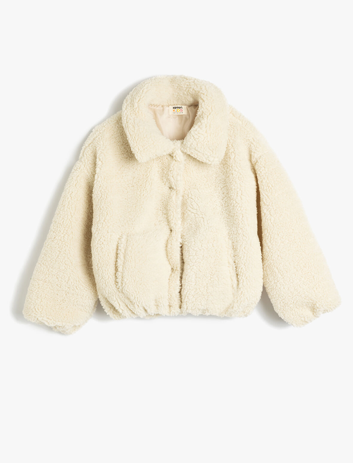 Yumuşak Dokulu Düğmeli Peluş Mont