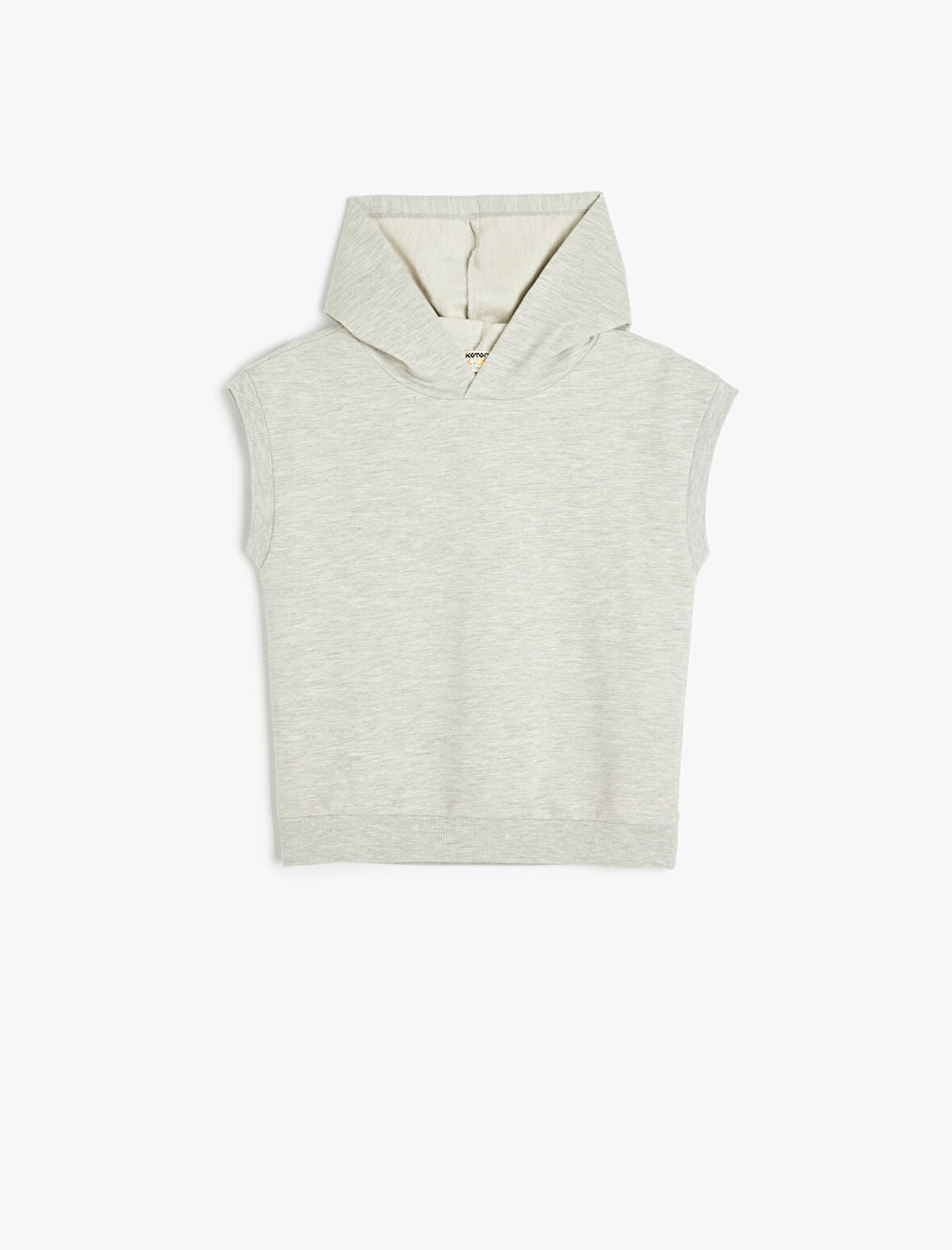 Pamuk Karışımlı Kapşonlu Kolsuz Sweatshirt