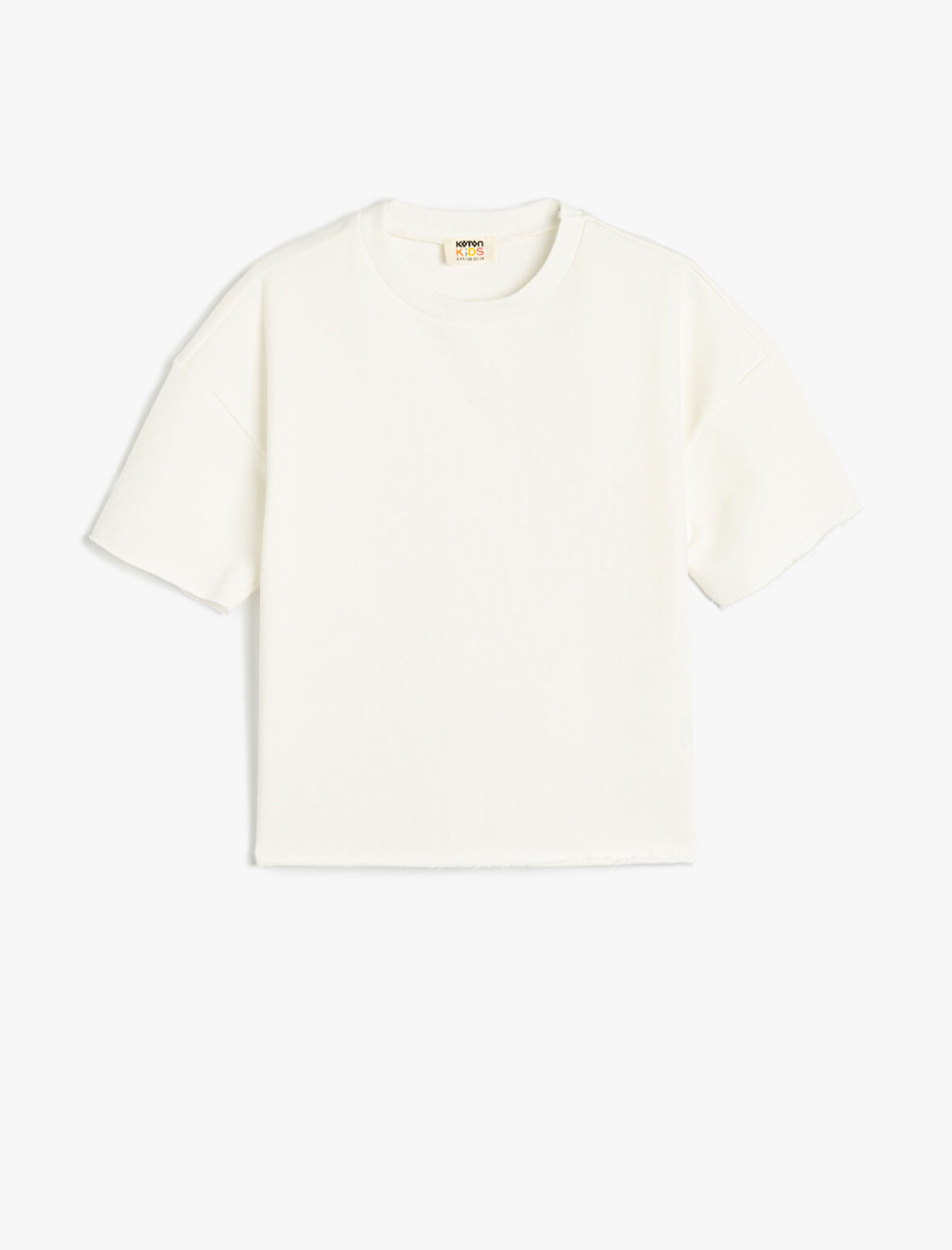 Oversize Bisiklet Yaka Pamuklu Tişört