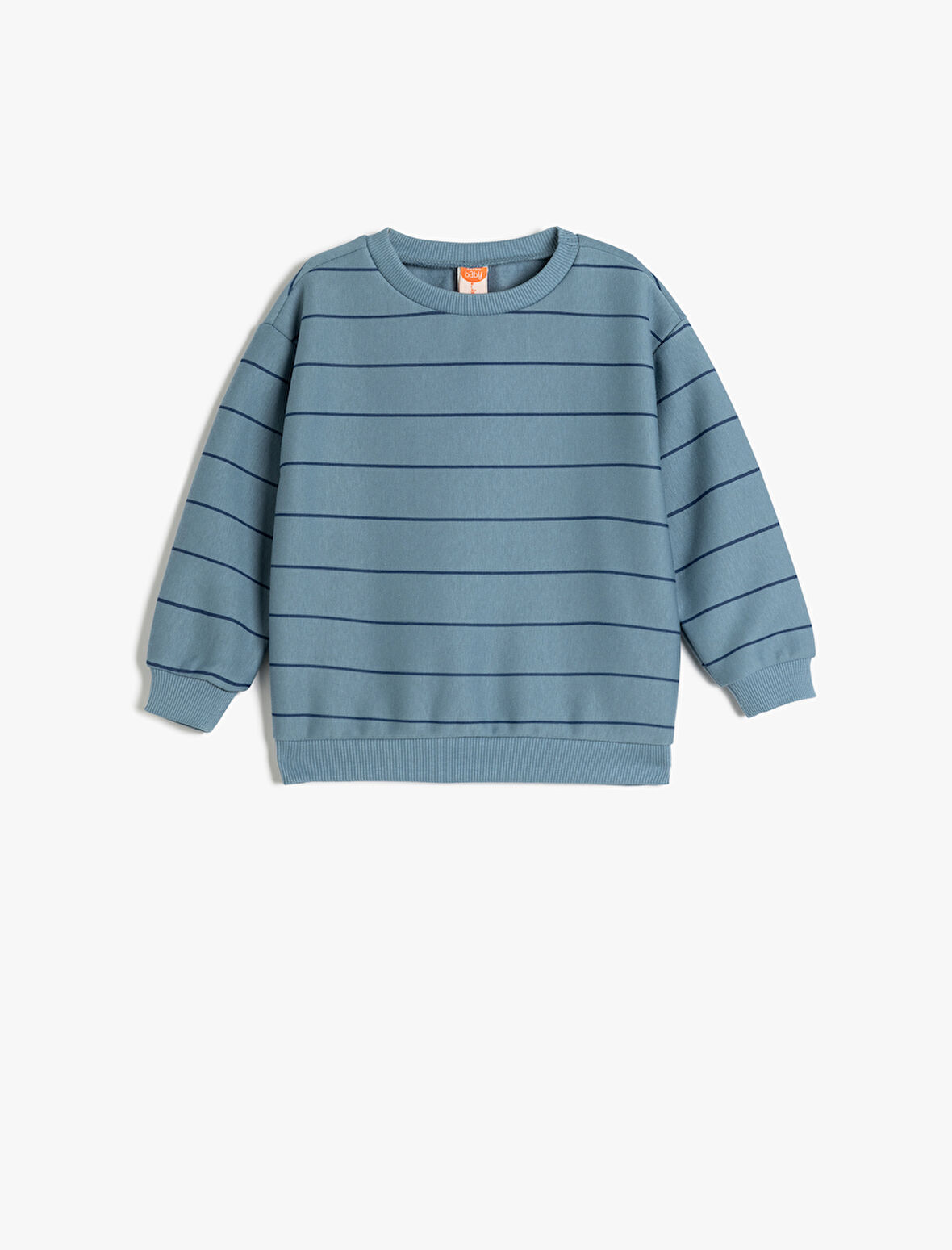 Sweatshirt Şardonlu Pamuklu Uzun Kollu Bisiklet Yaka 