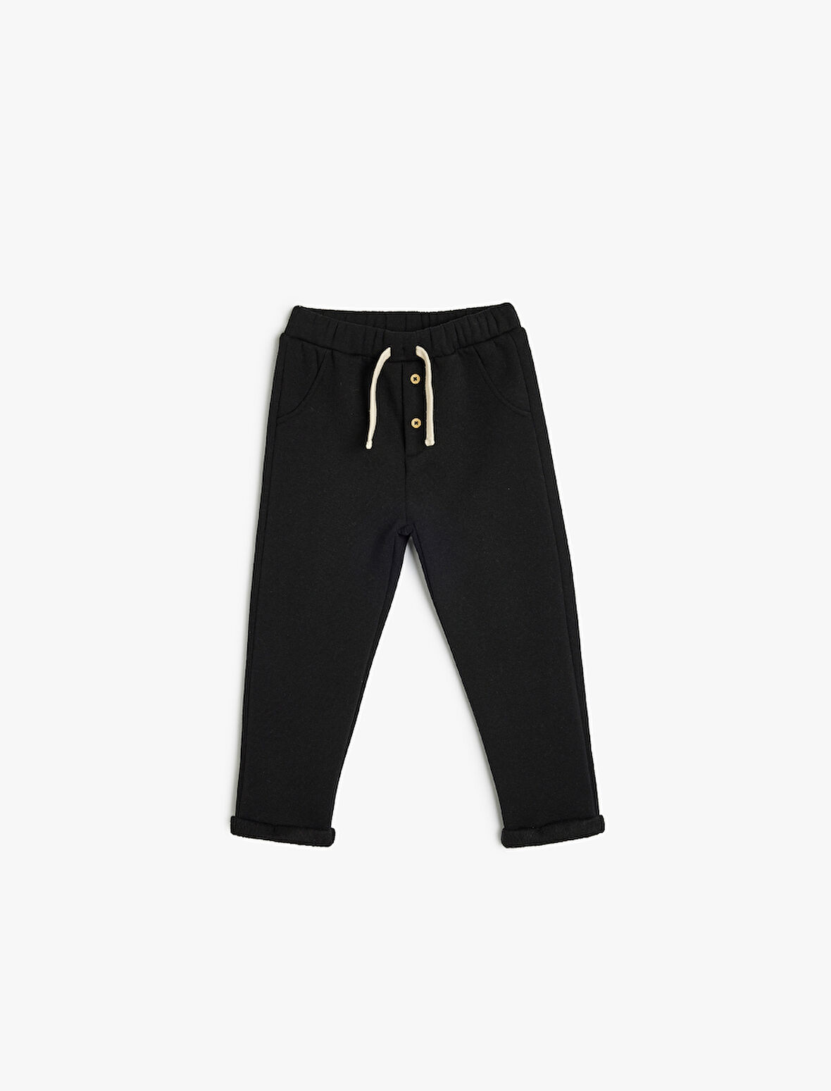 Beli Bağlamalı Pamuklu Şardonlu Eşofman Altı 