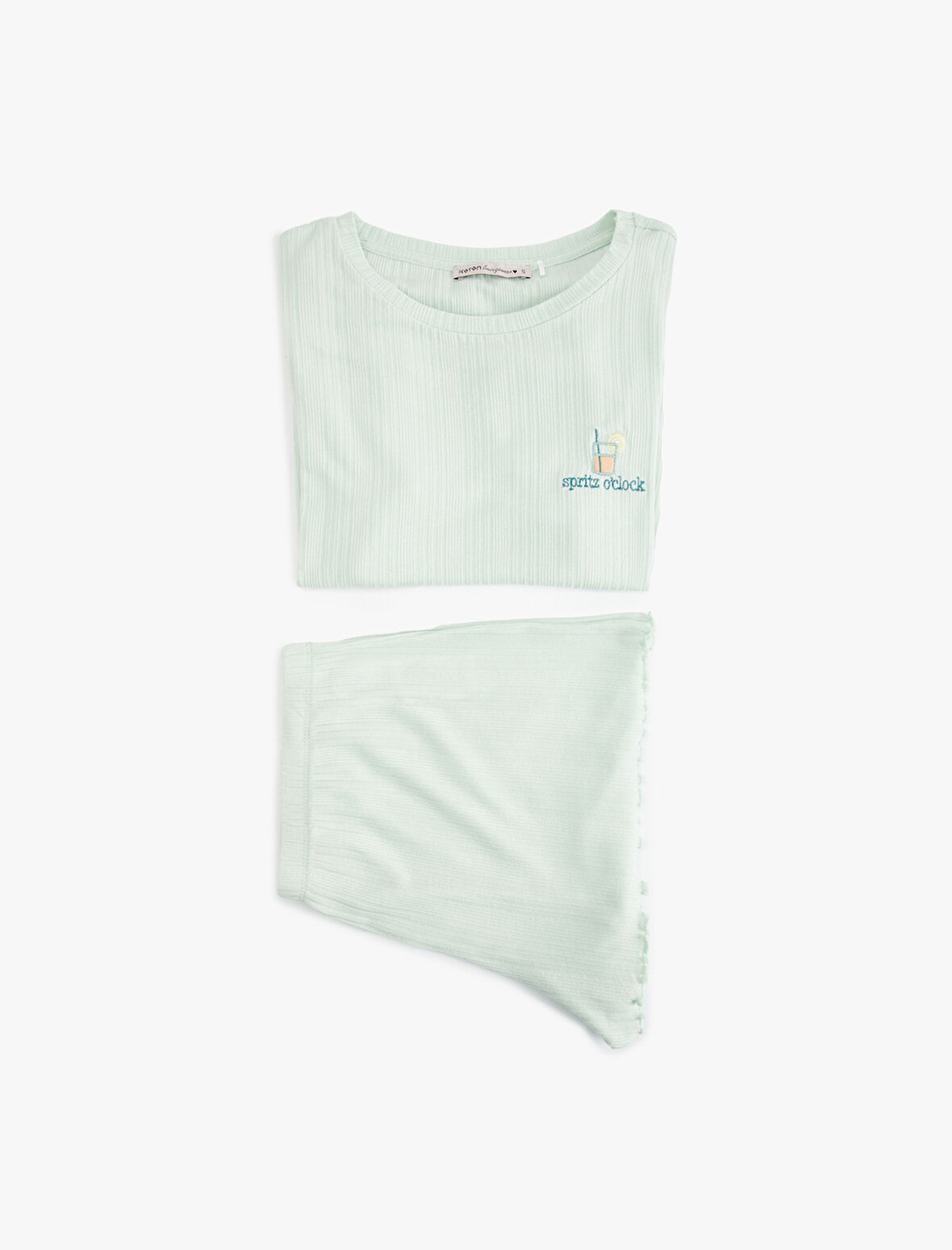 Kaşkorse Modal Kumaş Kısa Kollu Şortlu Pijama Takımı