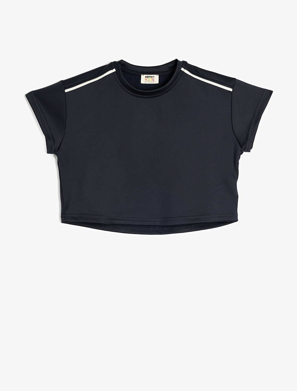 Bisiklet Yaka Kısa Kollu Viskon Karışımlı Tişört