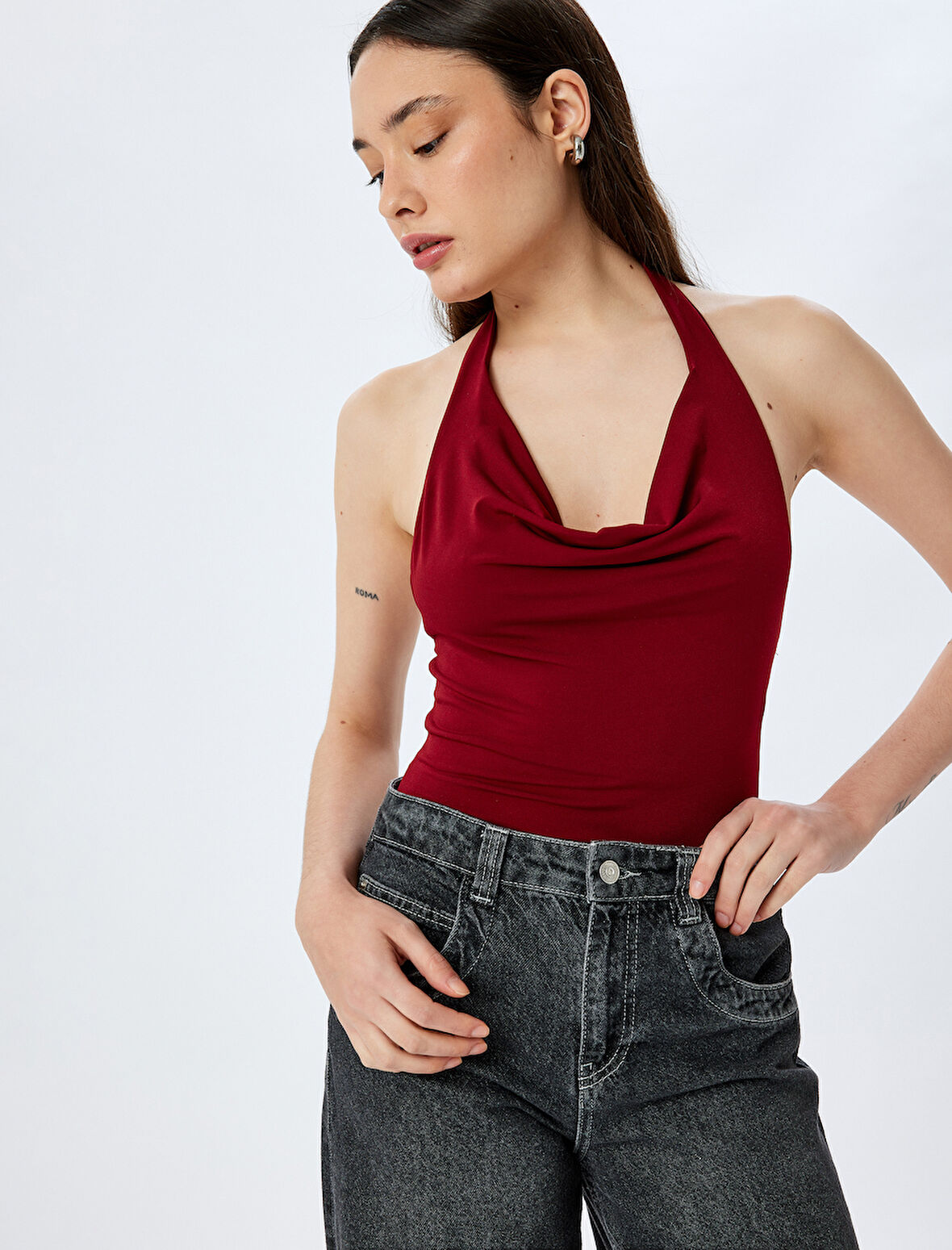 Degaje Yaka Kolsuz Slim Fit Bluz