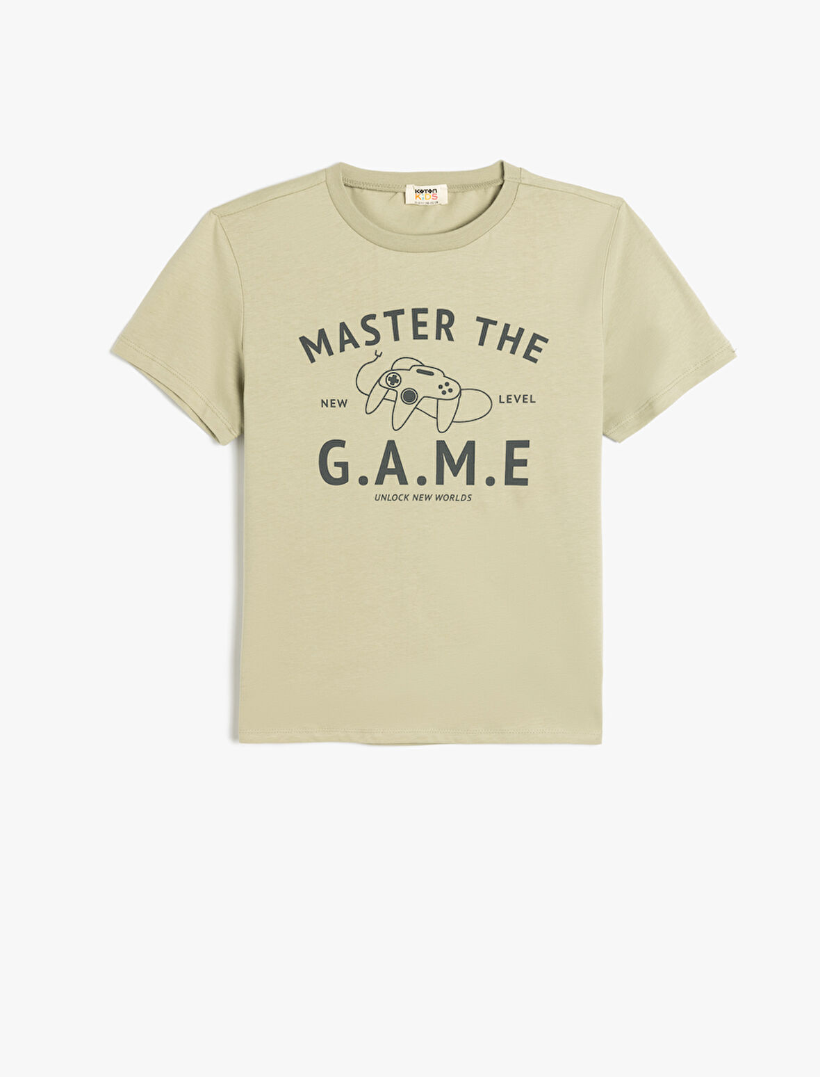 Bisiklet Yaka Oyun Temalı Baskılı Kısa Kollu Pamuklu Tişört