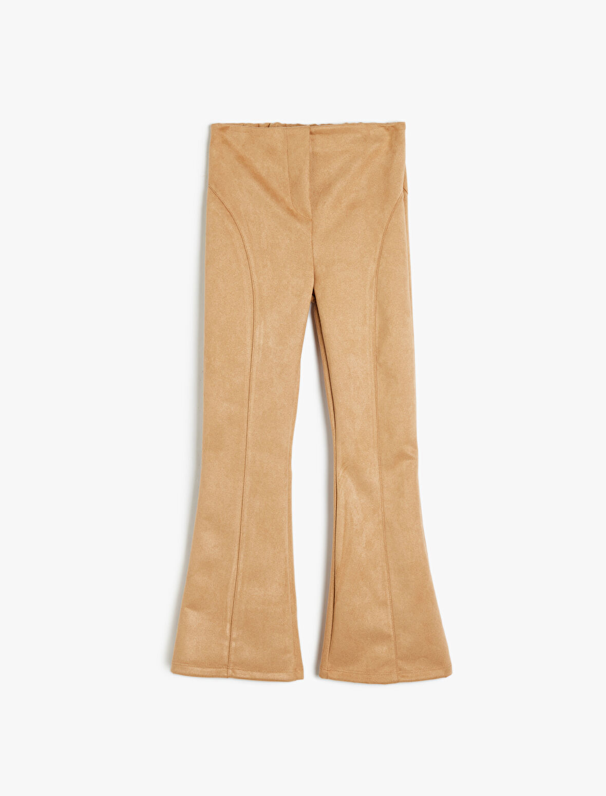 Standart Bel Slim Fit Suni Süet İspanyol Paça Pantolon