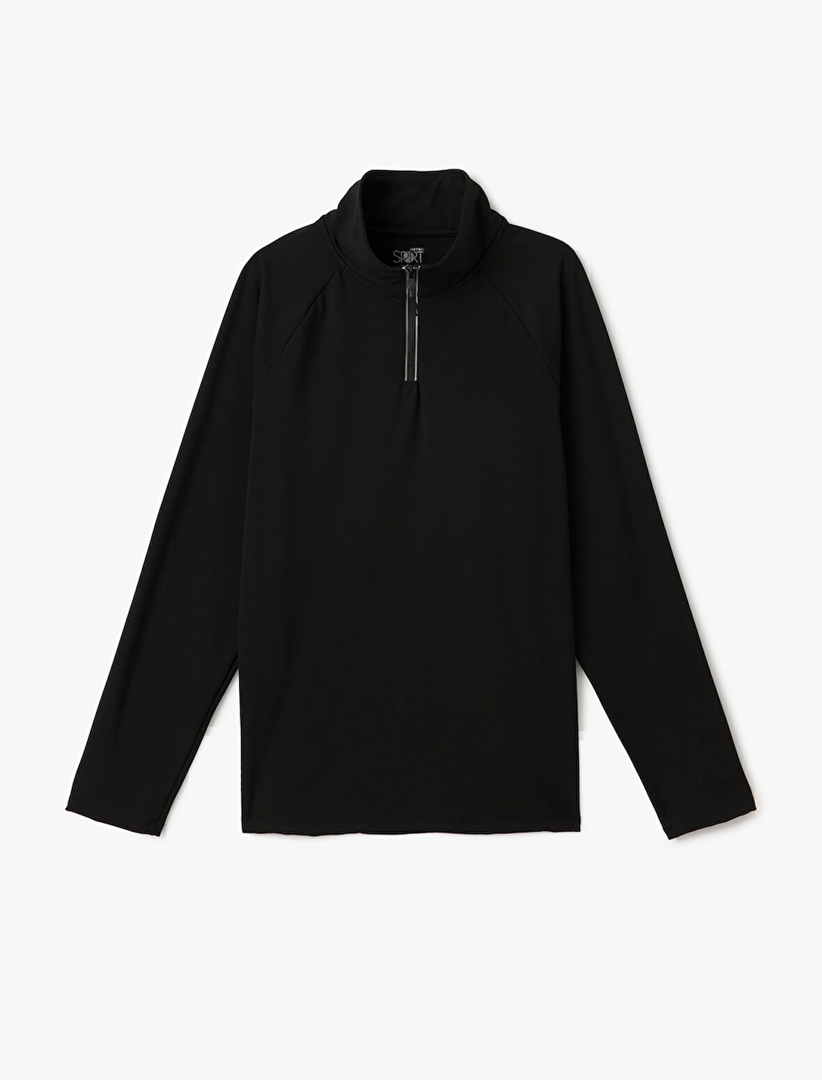 Uzun Kollu Yarım Fermuarlı Dik Yaka Spor Sweatshirt