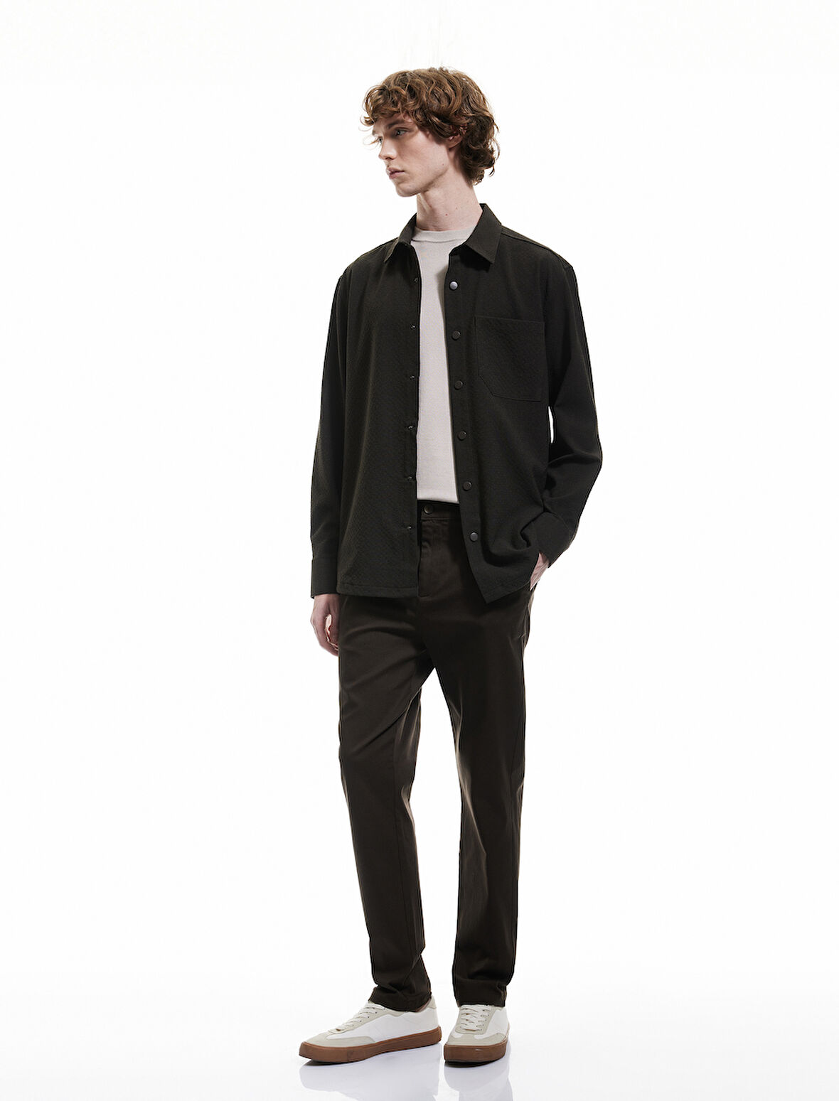 Pamuklu Cep Detaylı Slim Fit Chino Pantolon