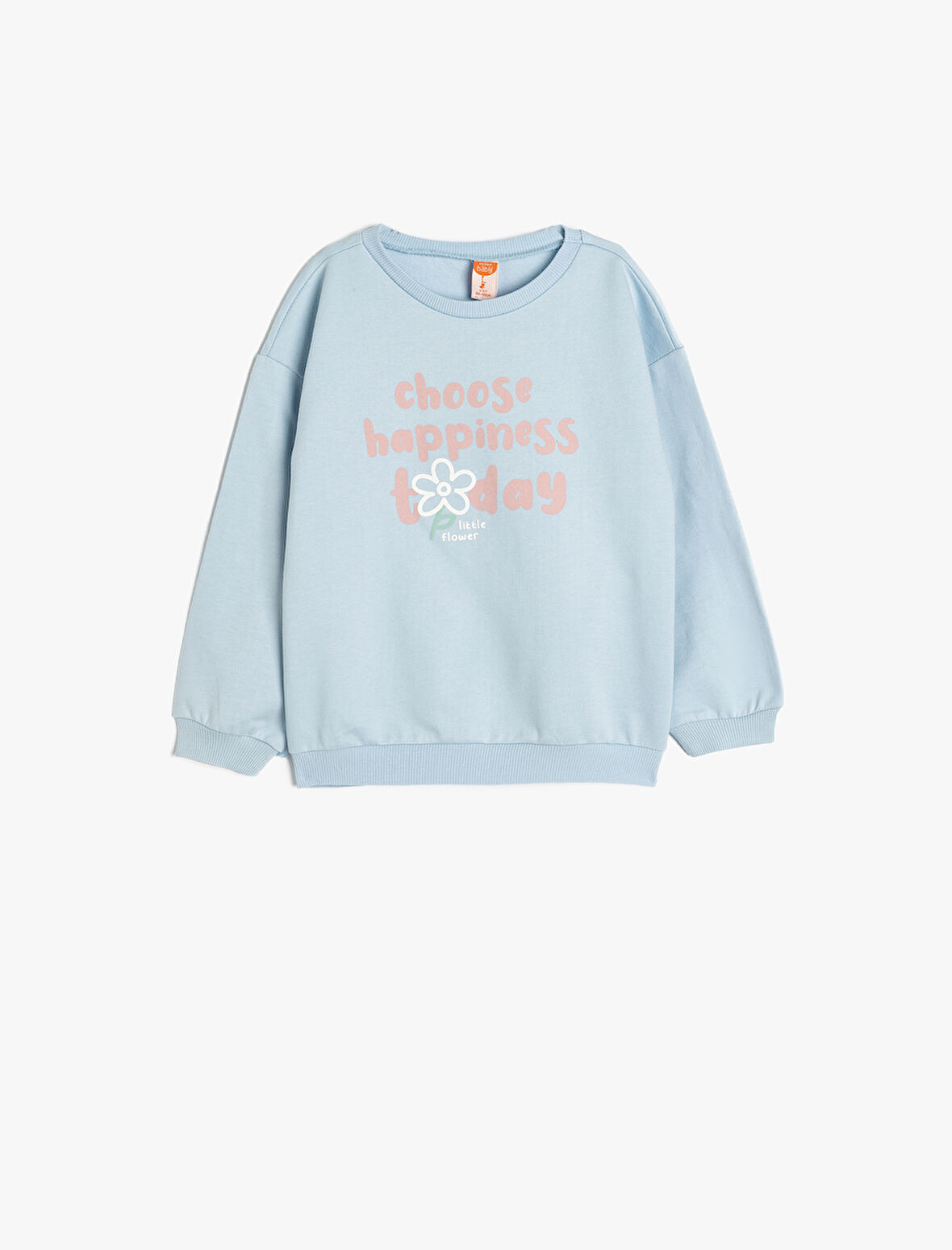 Pamuklu Uzun Kollu Slogan Baskılı Sweatshirt