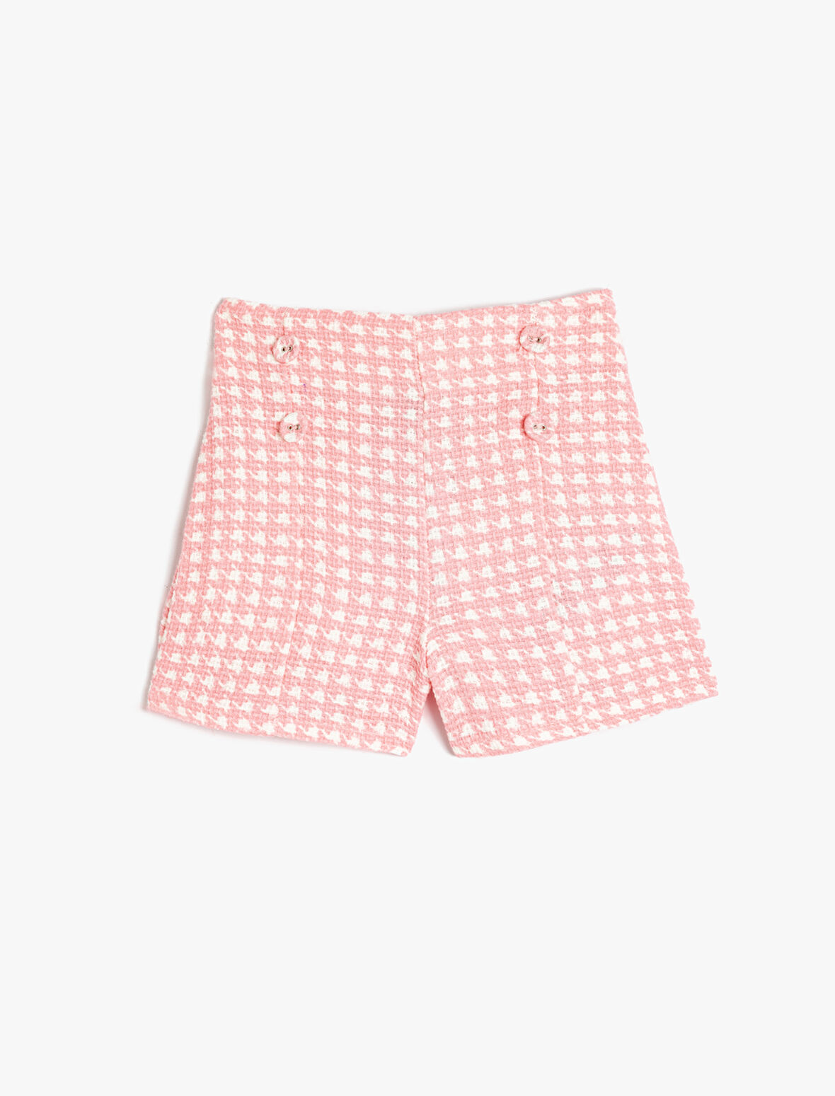 Düğme Detaylı Yüksek Bel Tüvit Şort