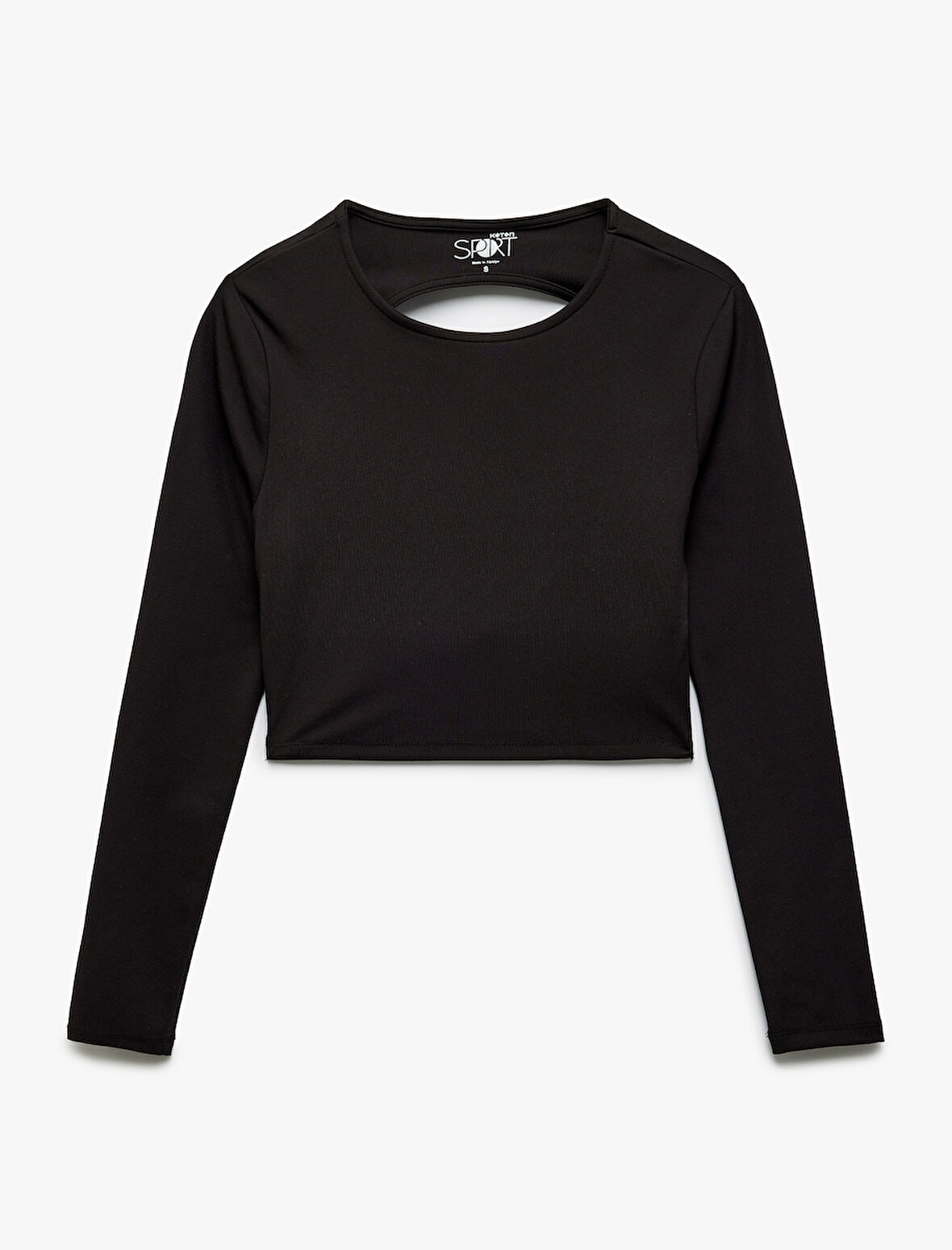Sırtı Pencere Detaylı Uzun Kollu Slim Fit Crop Spor Tişört
