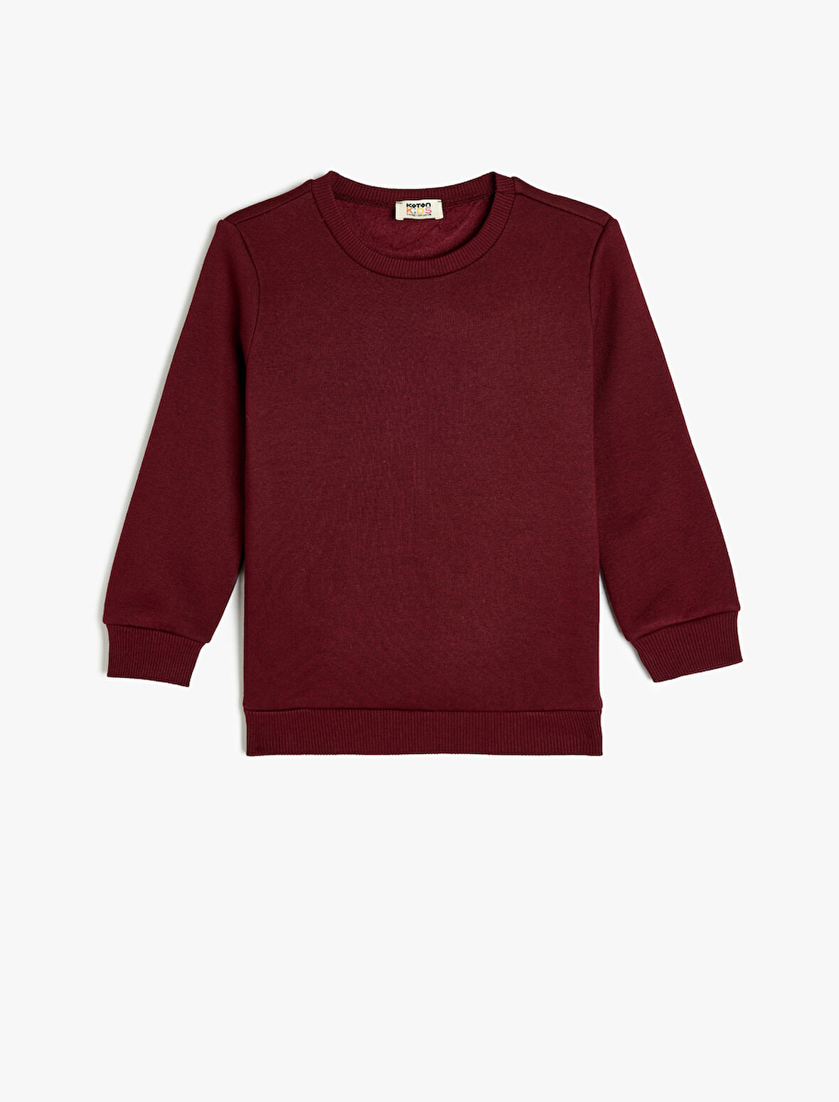 Pamuklu Bisiklet Yaka Uzun Kollu Basic Sweatshirt