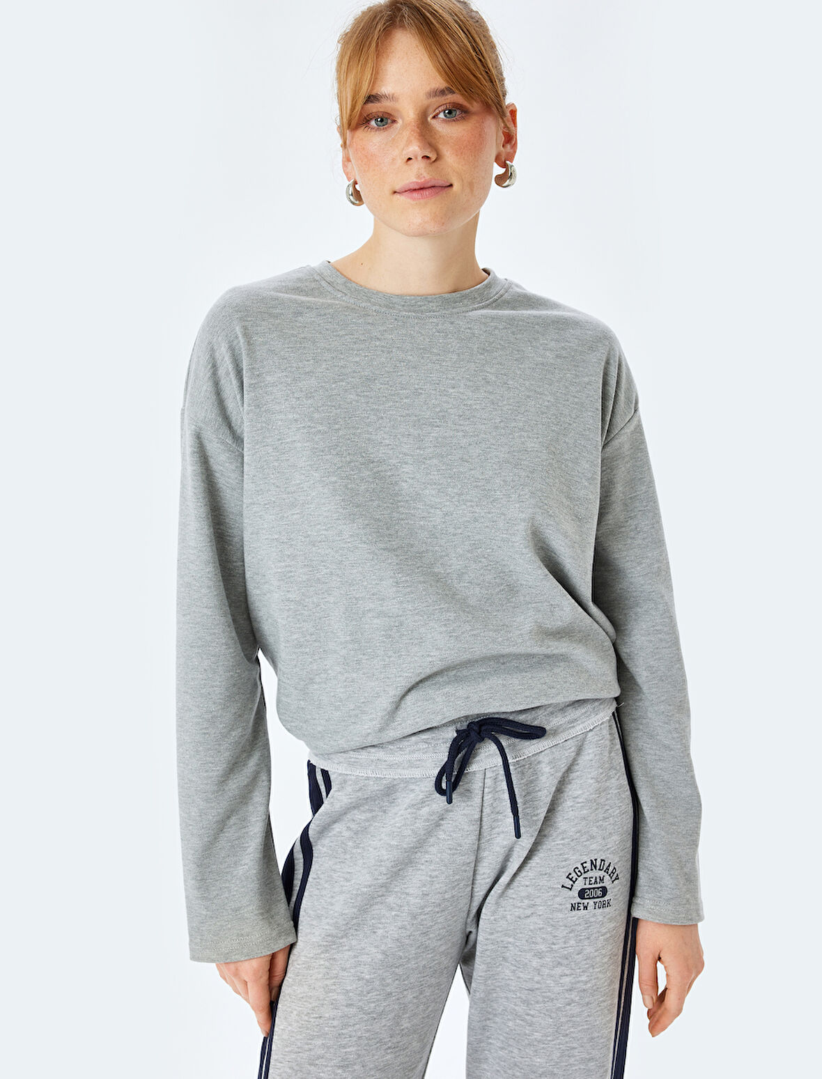 Uzun Kollu Bisiklet Yaka Oversize Tişört