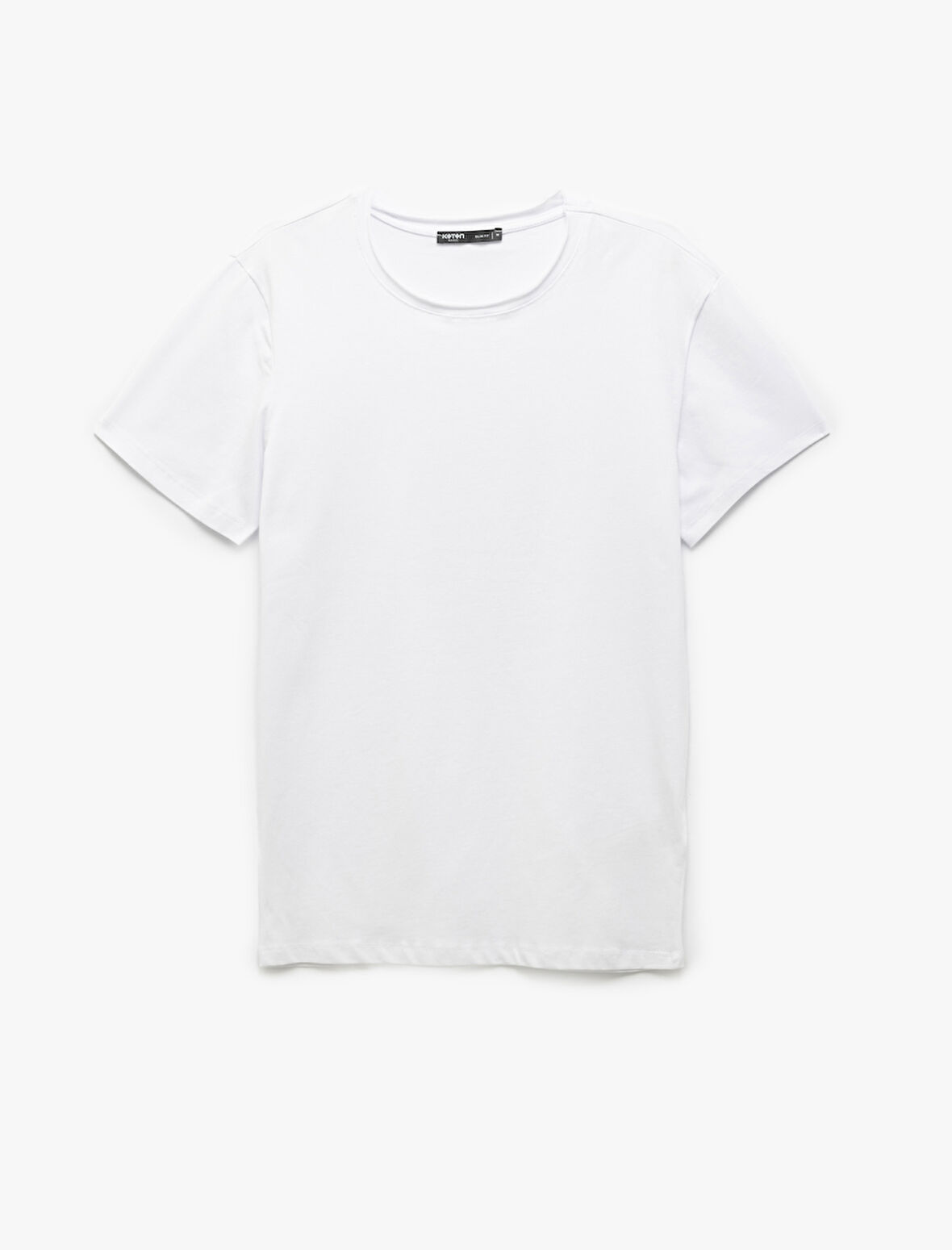 Kısa Kollu Bisiklet Yaka Pamuklu Erkek Slim Fit Tişört