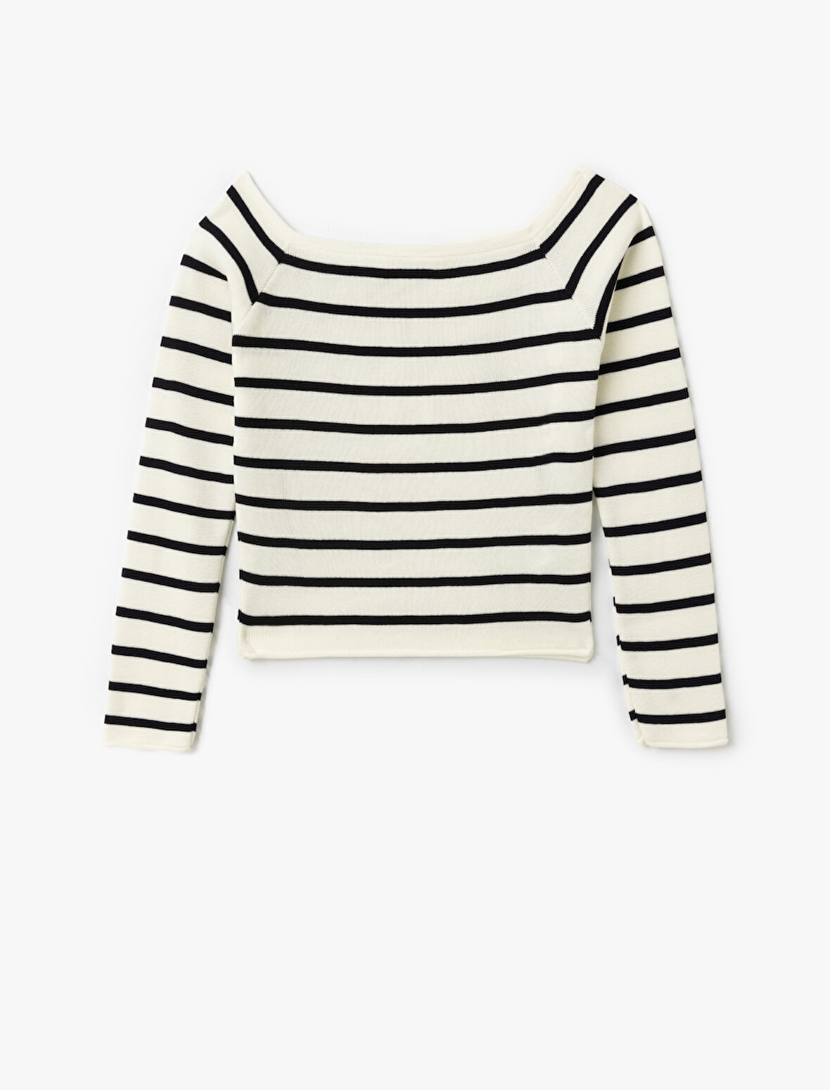 Uzun Kollu Triko Omzu Açık Kazak