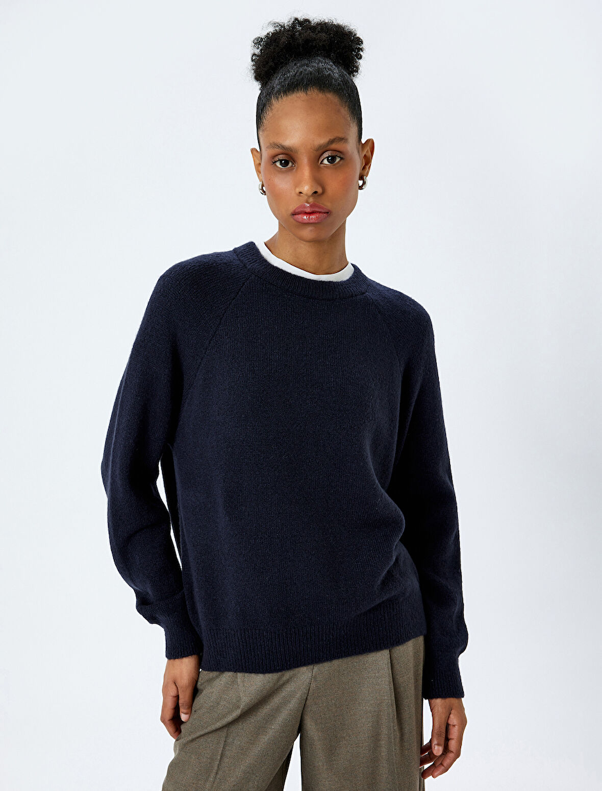 Yumuşak Dokulu Uzun Kollu Bisiklet Yaka Triko Kazak