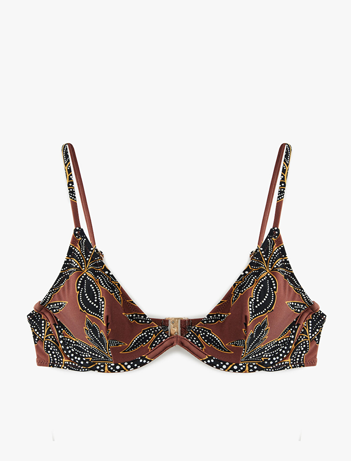 Çiçek Desenli Balenli Bikini Üst