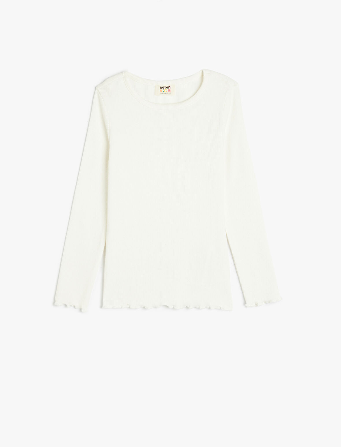 Pamuklu Bisiklet Yaka Basic Uzun Kollu Tişört