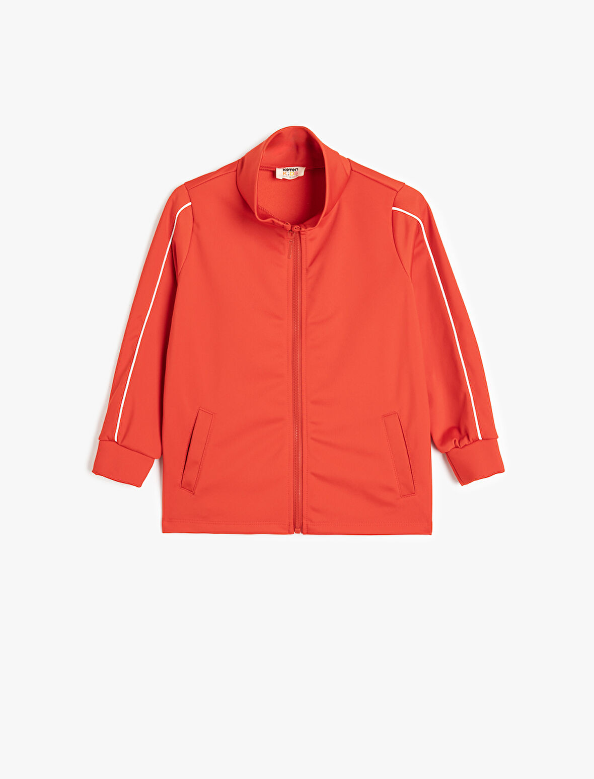 Uzun Kollu Dik Yaka Fermuarlı Oversize Sweatshirt