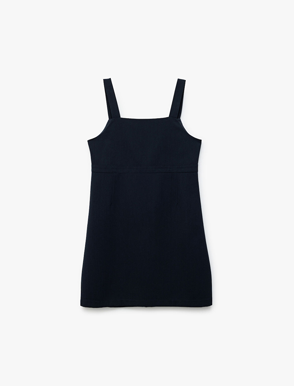 Kare Yaka Viskon Karışımlı Askılı Basic Jile Okul Elbisesi