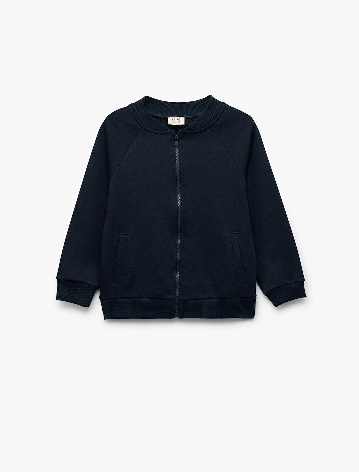 Uzun Kollu Bisiklet Yaka Cepli Basic Fermuarlı Sweatshirt