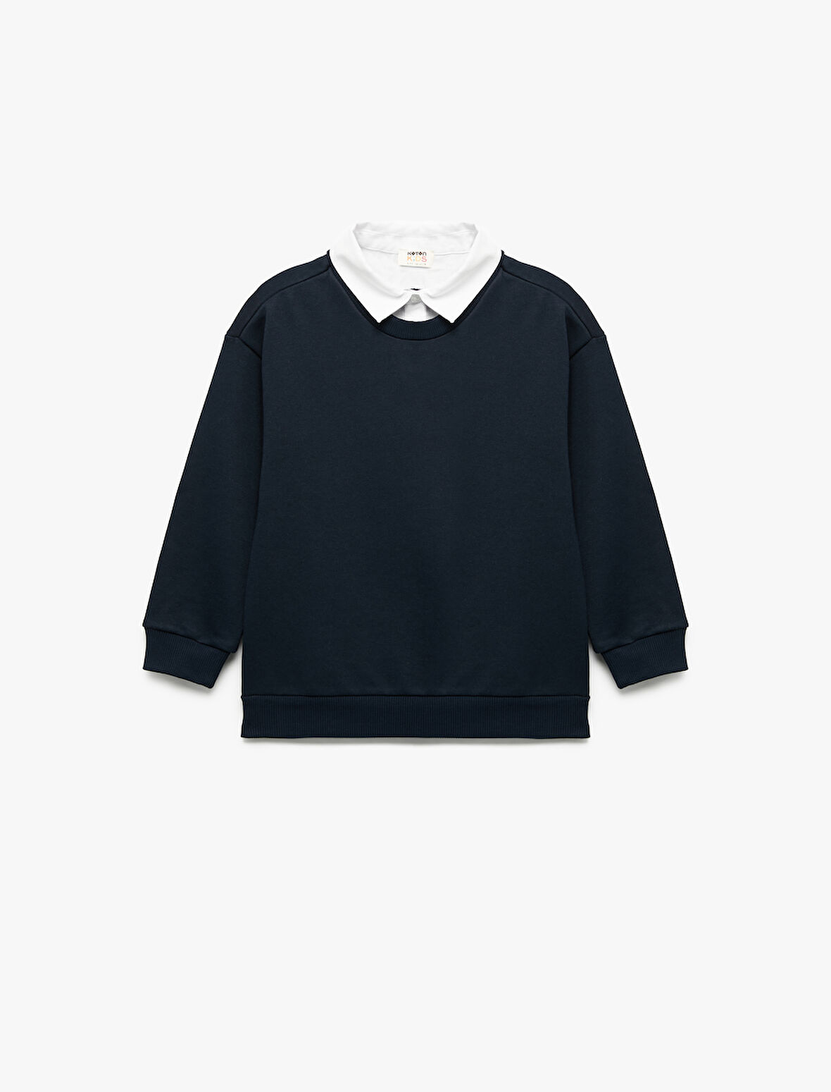 Uzun Kollu Gömlek Yaka Oversize Sweatshirt