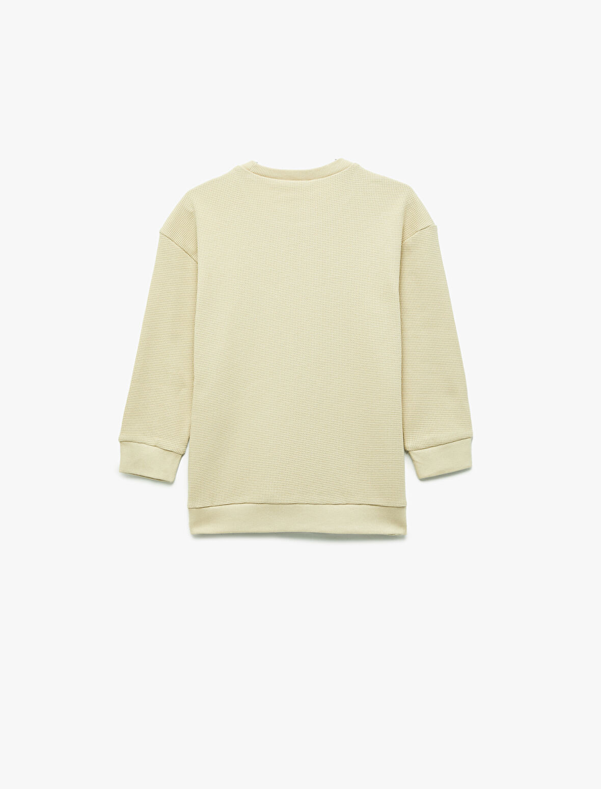 Pamuklu Uzun Kollu Bisiklet Yaka Oversize Basic Sweatshirt
