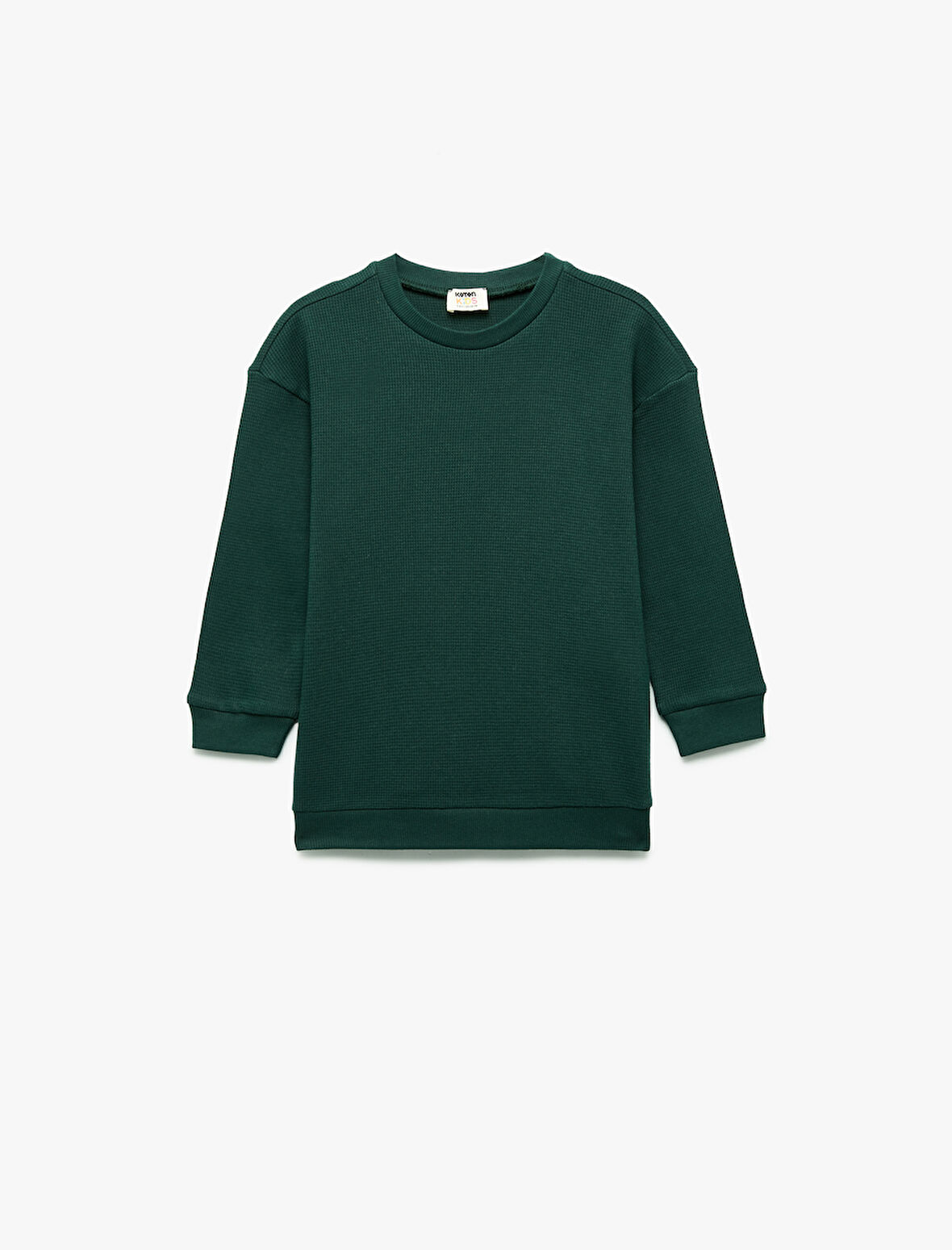Pamuklu Uzun Kollu Bisiklet Yaka Oversize Basic Sweatshirt