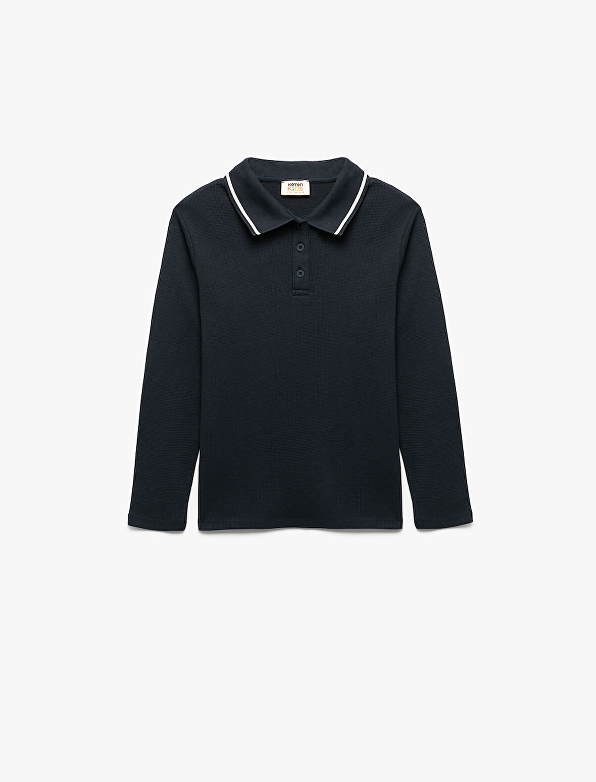 Pamuklu Düğmeli Uzun Kollu Polo Yaka Tişört