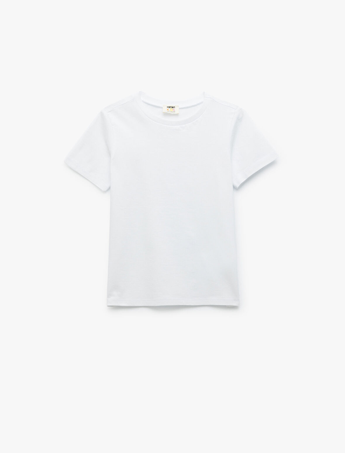 Kısa Kollu Bisiklet Yaka Pamuklu Basic Tişört