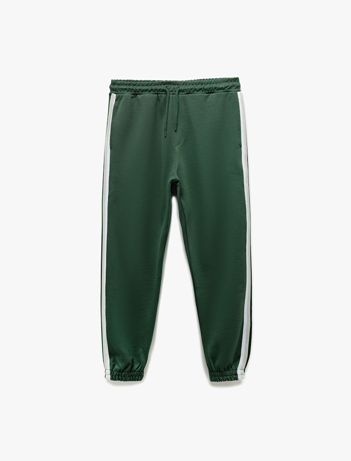 Şerit Detaylı Pamuk Karışımlı Beli Bağcıklı Eşofman Altı