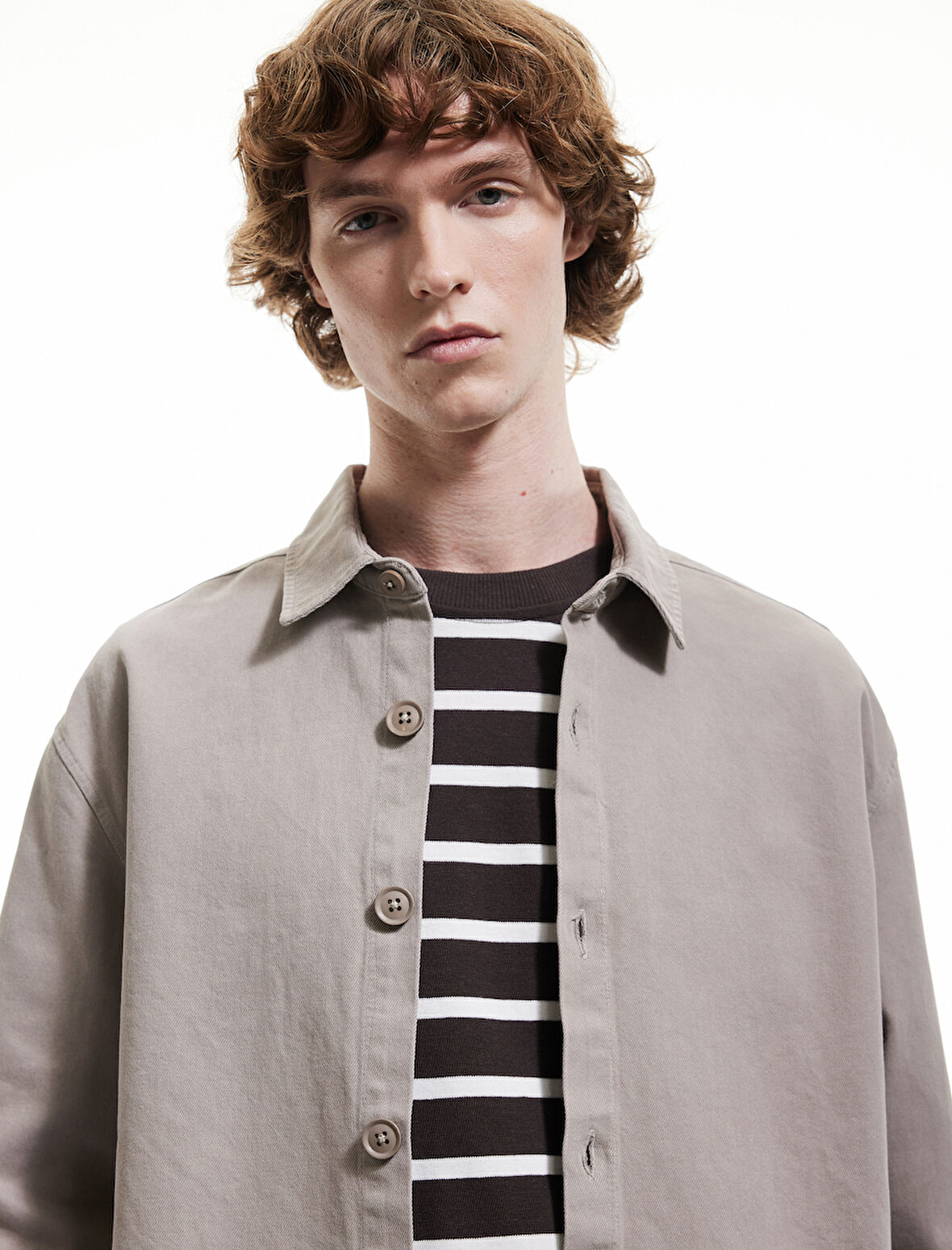 Pamuklu Uzun Kollu Düğmeli Gömlek Ceket