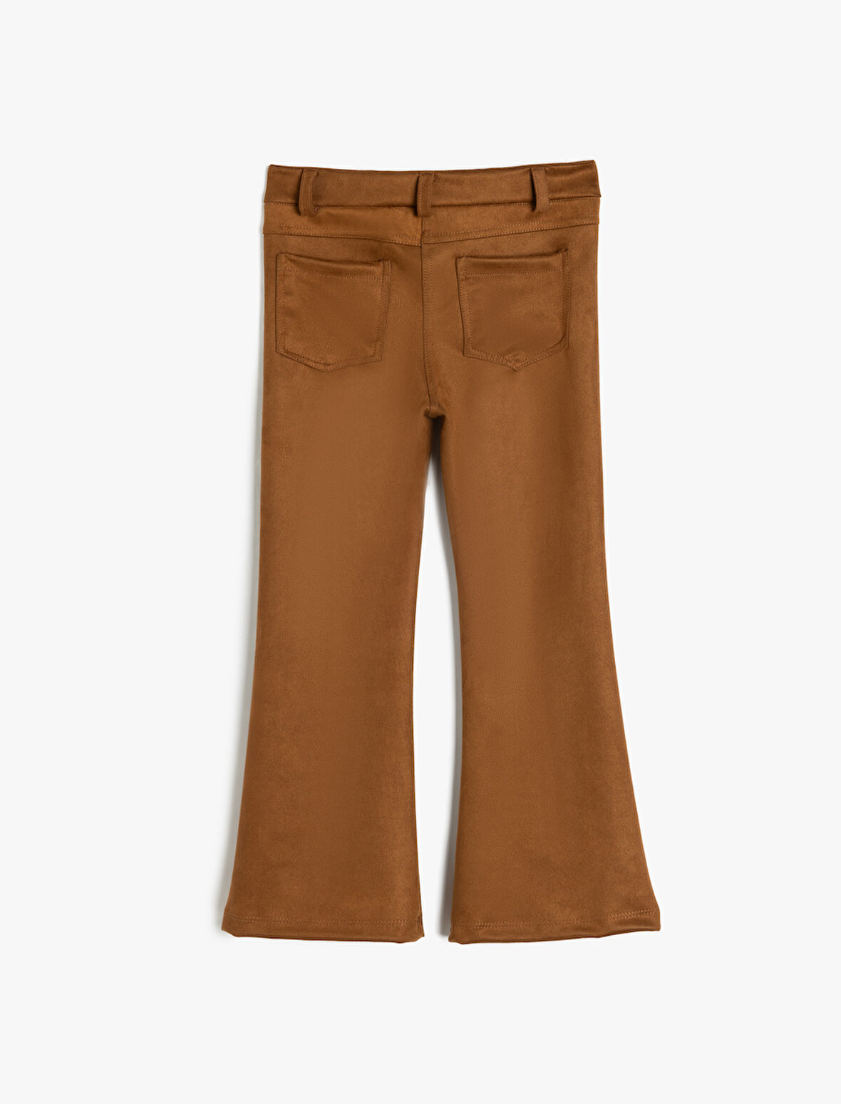 İspanyol Paça Fermuar Detaylı Suni Süet Pantolon