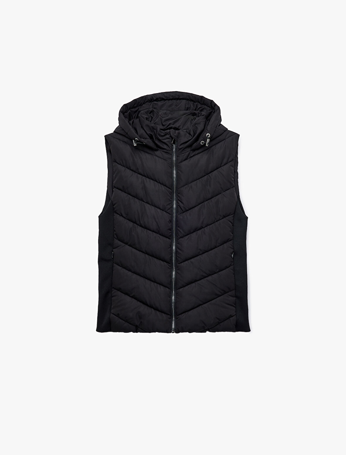 Rahat Kalıp Kolsuz Cepli Fermuarlı Kapüşonlu Şişme Yelek