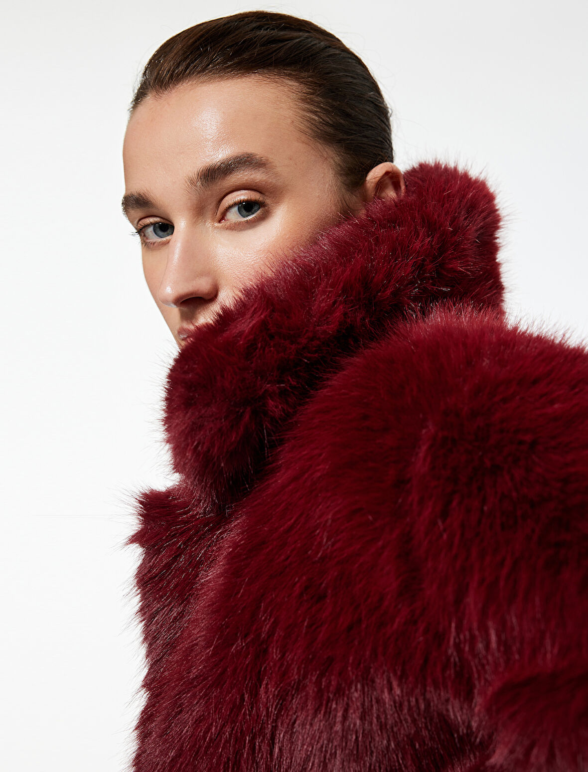 Suni Kürk Mont Uzun Kollu Crop