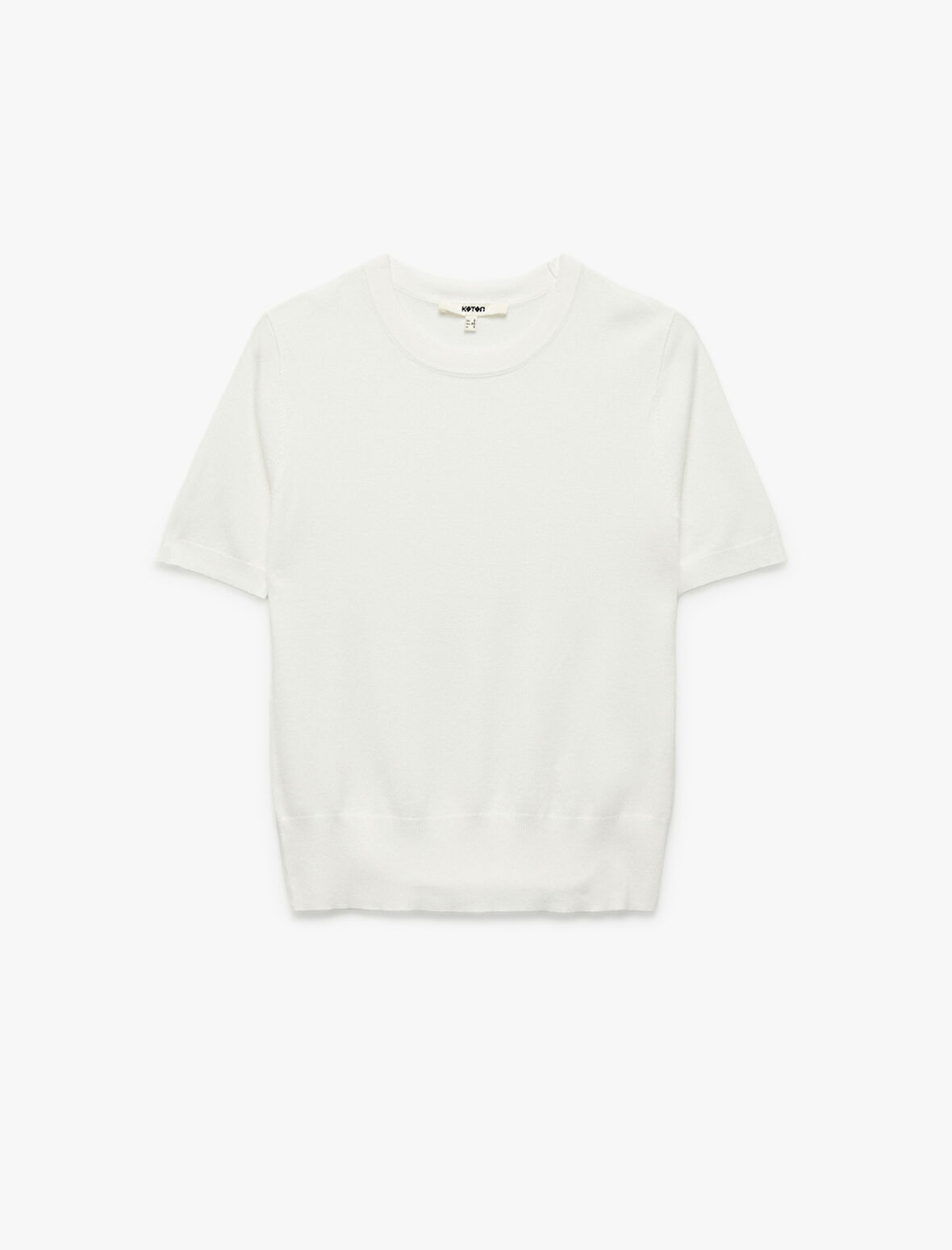 Kısa Kollu Bisiklet Yaka Basic Triko Kazak