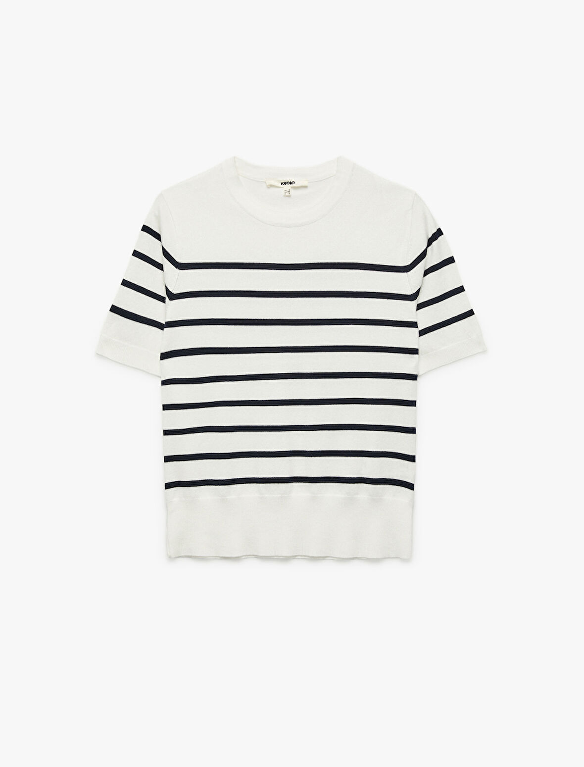 Kısa Kollu Bisiklet Yaka Basic Triko Kazak