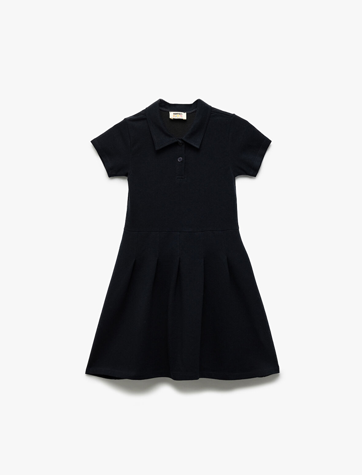 Kısa Kollu Düğme Kapamalı Pamuklu Gömlek Elbise