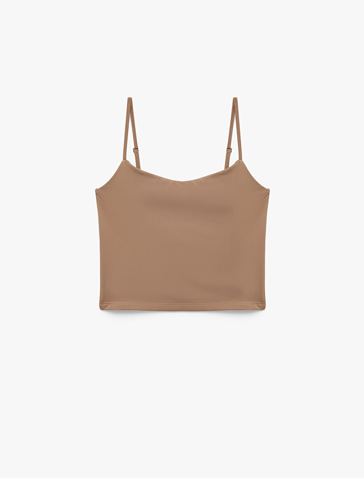 Skinny Fit İnce Askılı Crop Pijama Üstü