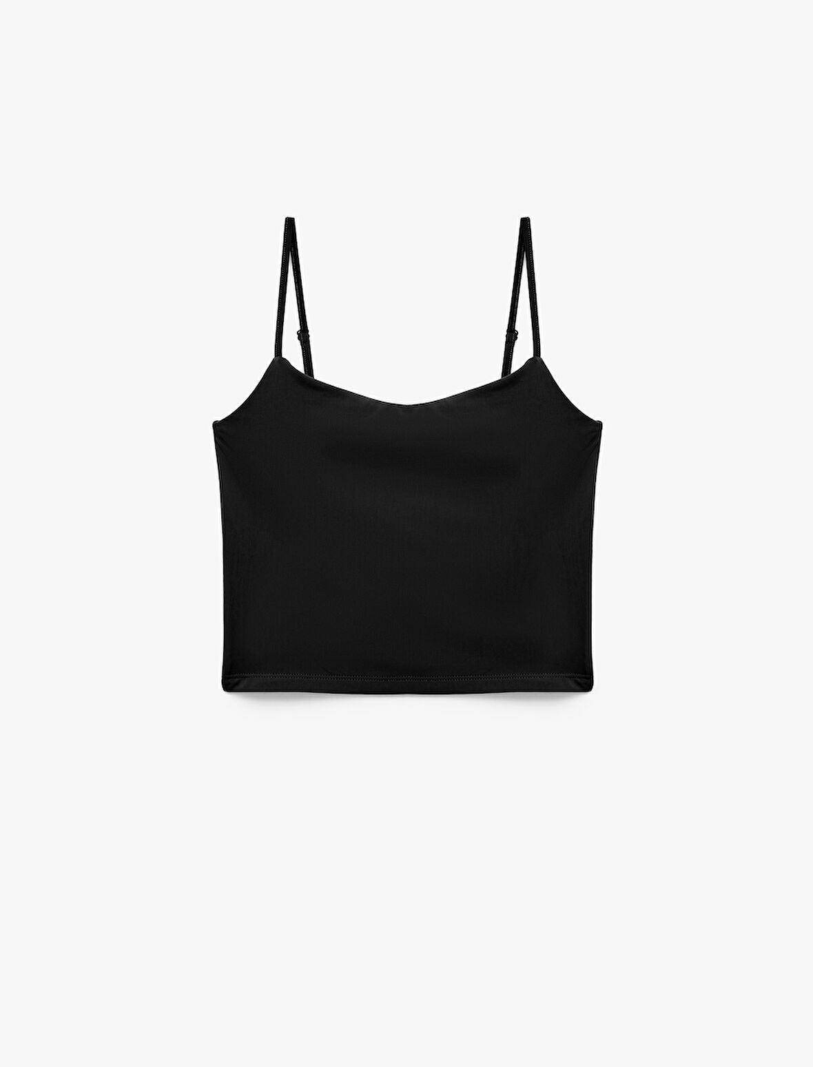 Skinny Fit İnce Askılı Crop Pijama Üstü