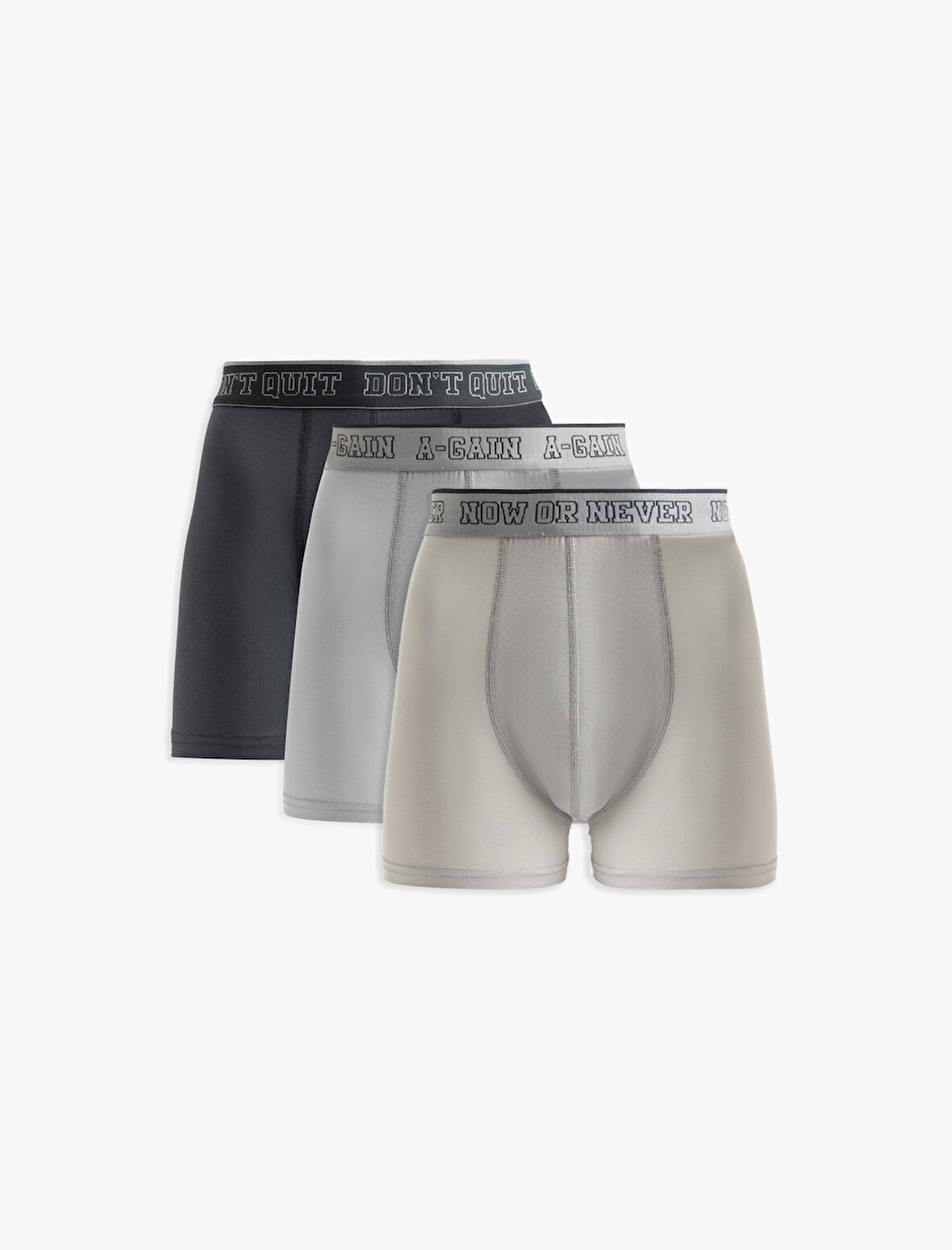 Baskılı Bel Detaylı Pamuklu 3'lü Boxer Seti