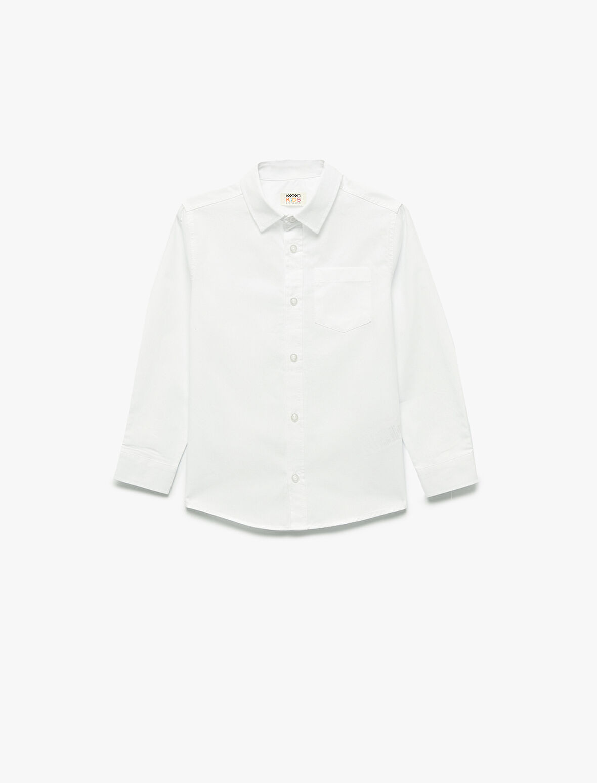 Pamuklu Gömlek Yaka Uzun Kollu Basic Gömlek