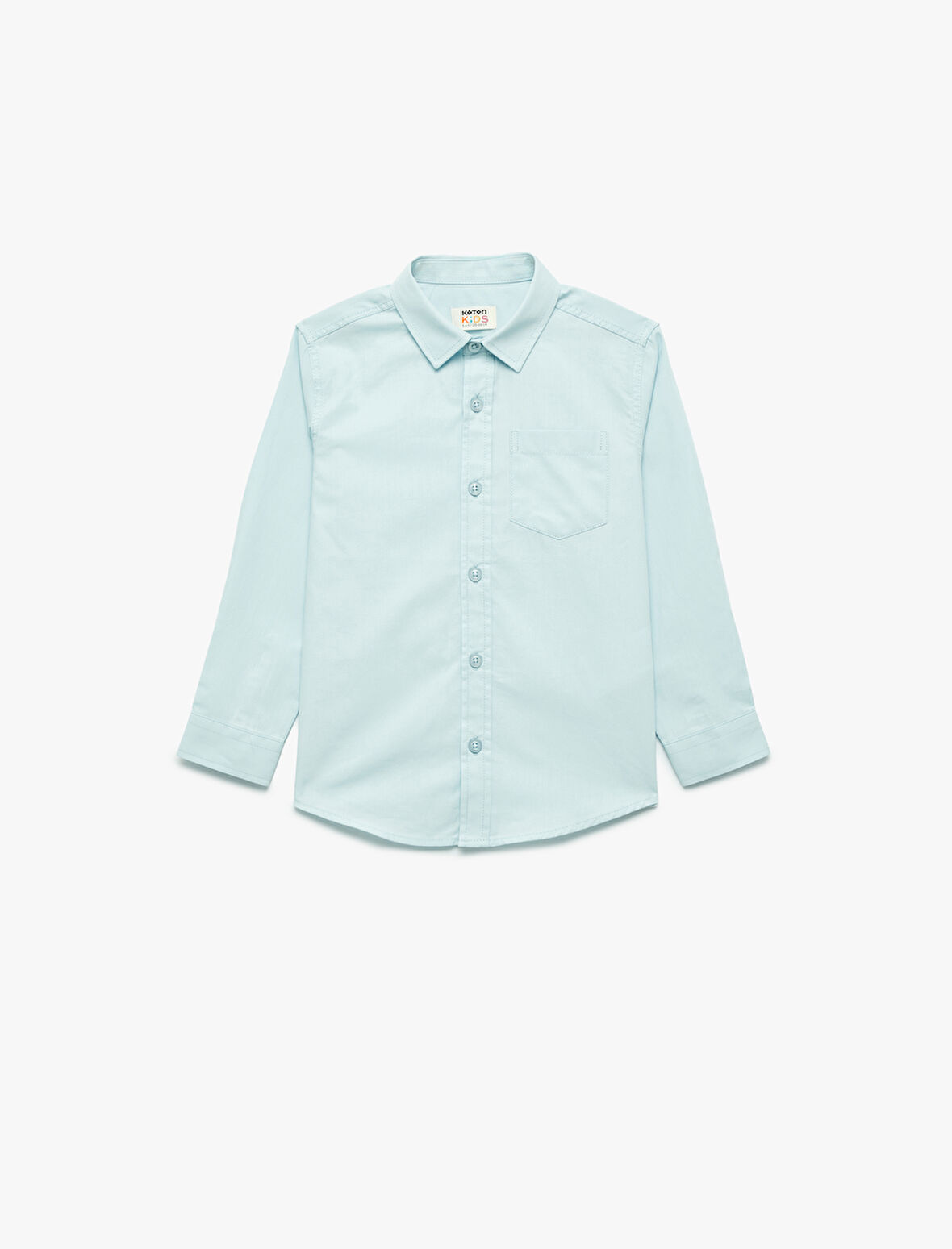 Pamuklu Gömlek Yaka Uzun Kollu Basic Gömlek