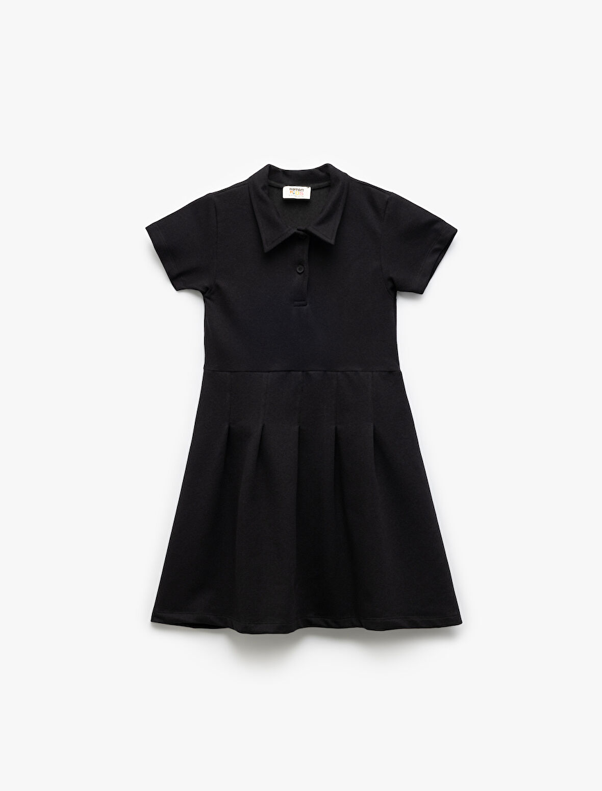 Kısa Kollu Düğme Kapamalı Pamuklu Gömlek Elbise