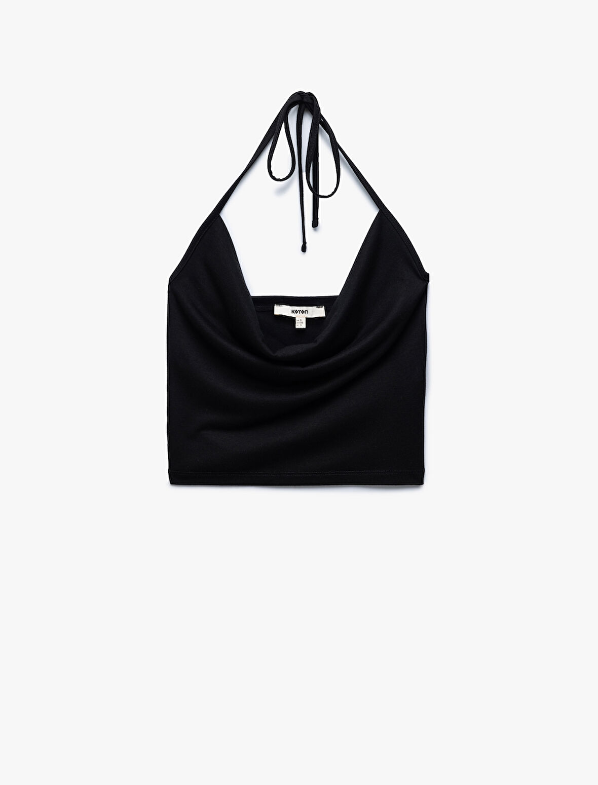 Slim Fit Boyundan Bağlamalı Crop Degaje Yaka Bluz