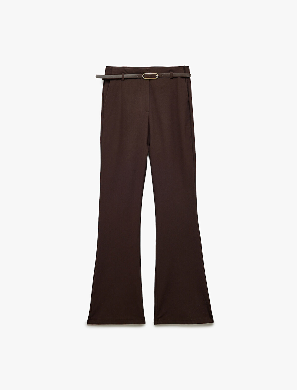 Kemerli Slim Fit İspanyol Paça Kumaş Pantolon