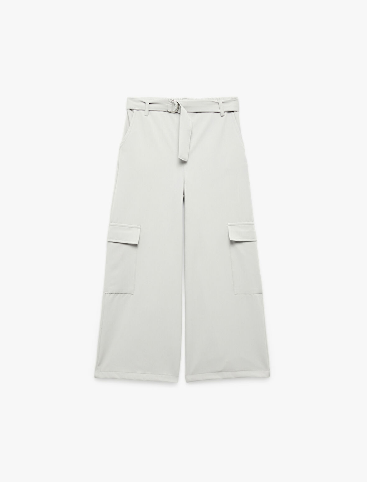 Kemer Detaylı Kapaklı Cepli Geniş Paça Kargo Pantolon