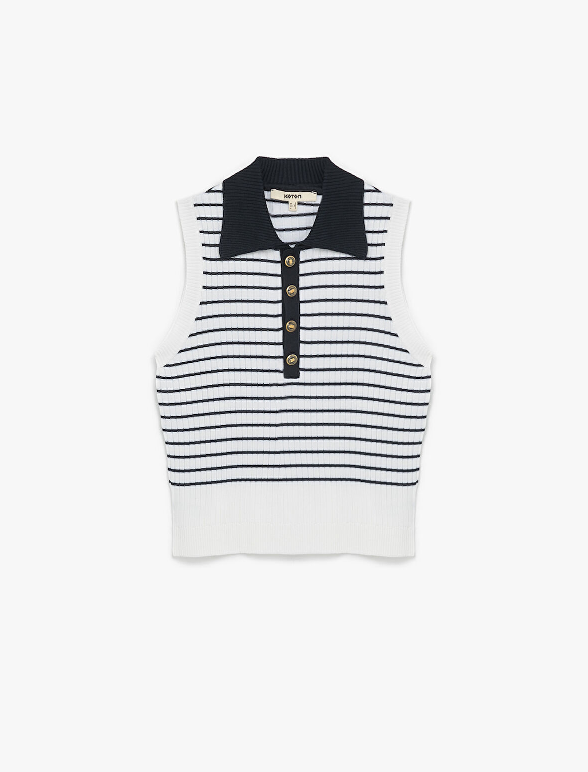 Regular Fit Kolsuz Yarım Düğmeli Polo Yaka Triko Bluz
