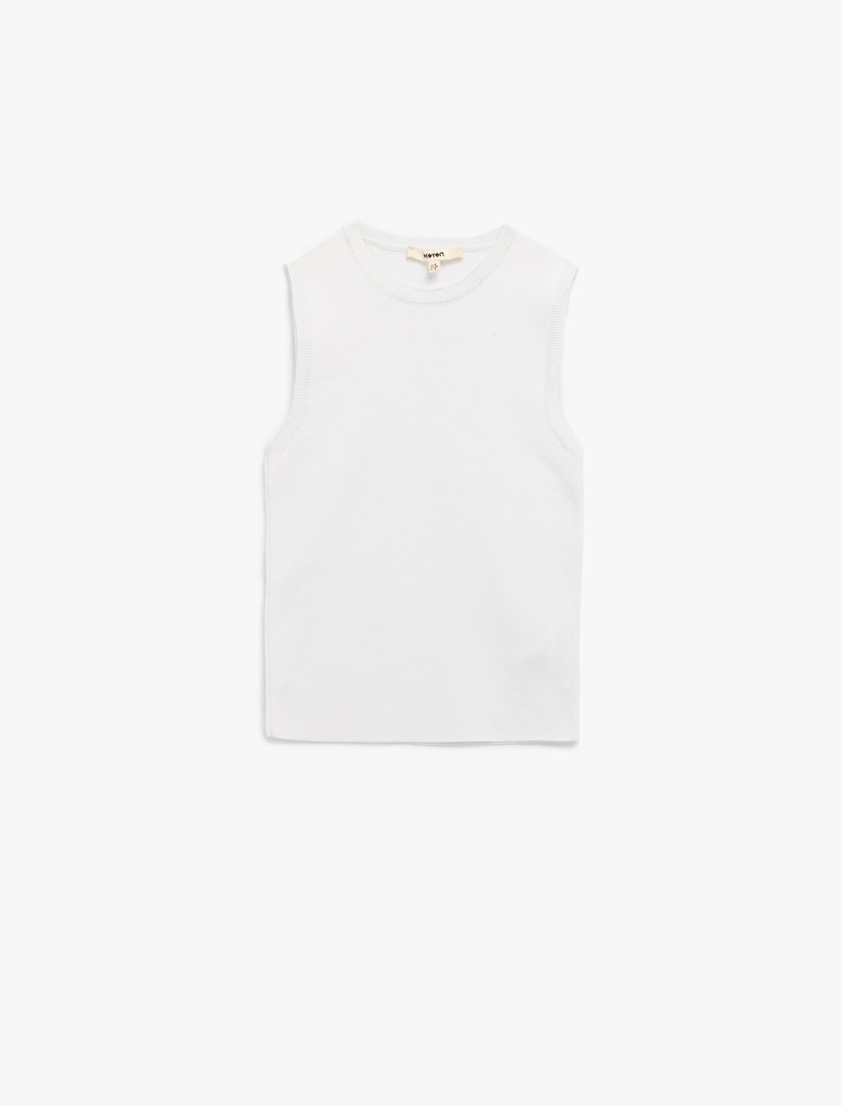 Regular Fit Bisiklet Yaka Kolsuz Triko Bluz