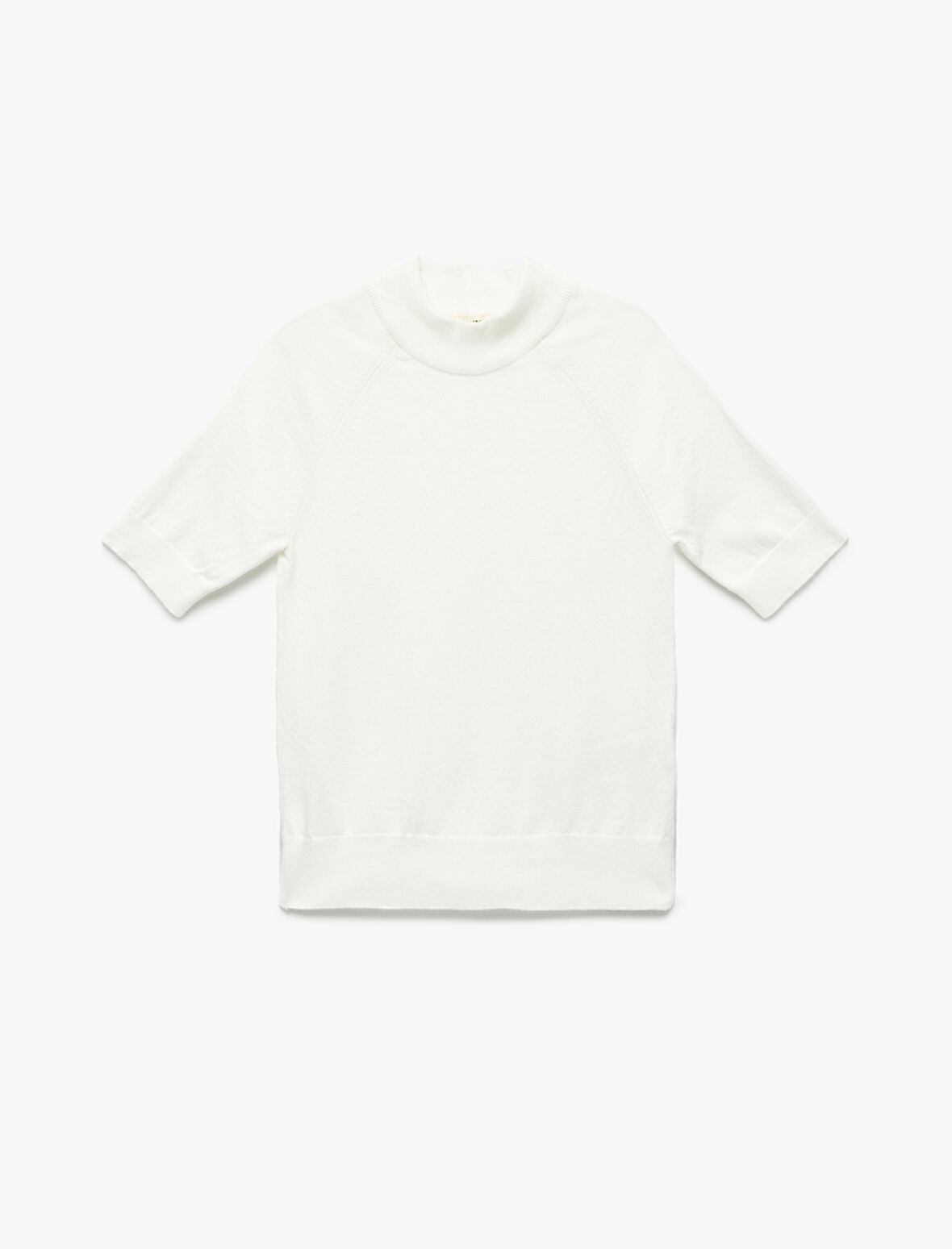 Rayon Kumaş Kısa Kollu Dik Yaka Triko Kazak